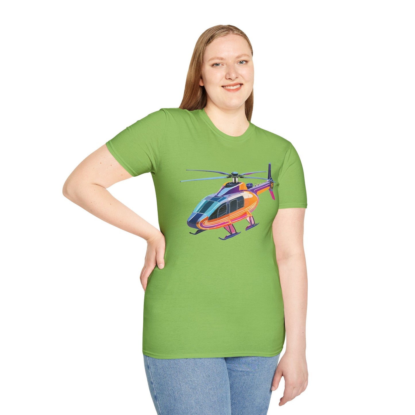 Chopper Helicopter Shirt Unisex Tee Gildan Softstyle 64000 Lightweight 100 Percent Cotton