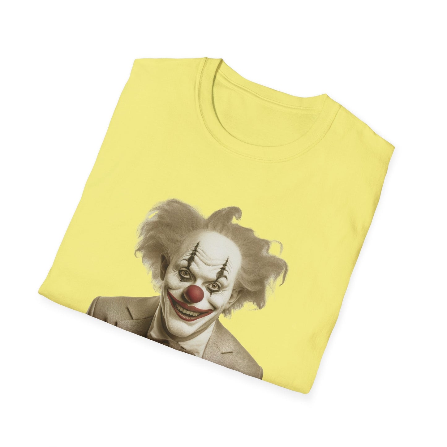Unisex Clown Shirt Funny Man Circus Tee Softstyle 64000 Cotton Gildan Tee Lightweight Breathable