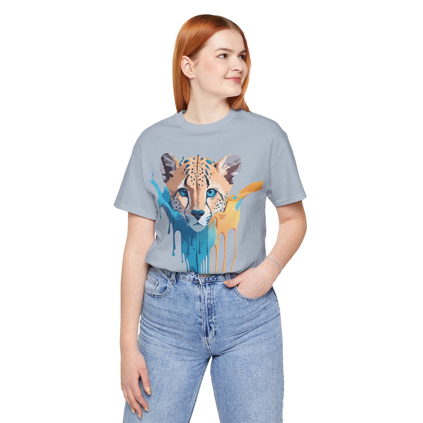 Adelpha Cheetah Graphic Jersey Tee Unisex Short Sleeve Art Design