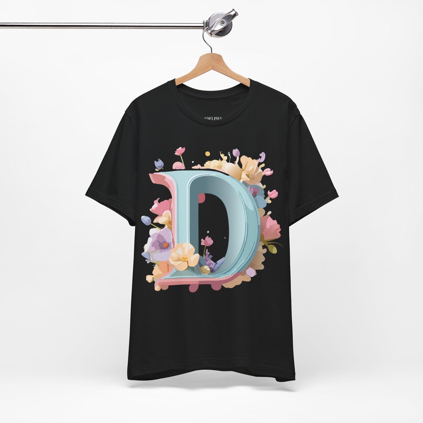 Letter D Graphic Tee Unisex Jersey Short Sleeve By Adelpha Vintage Inspired Artwork