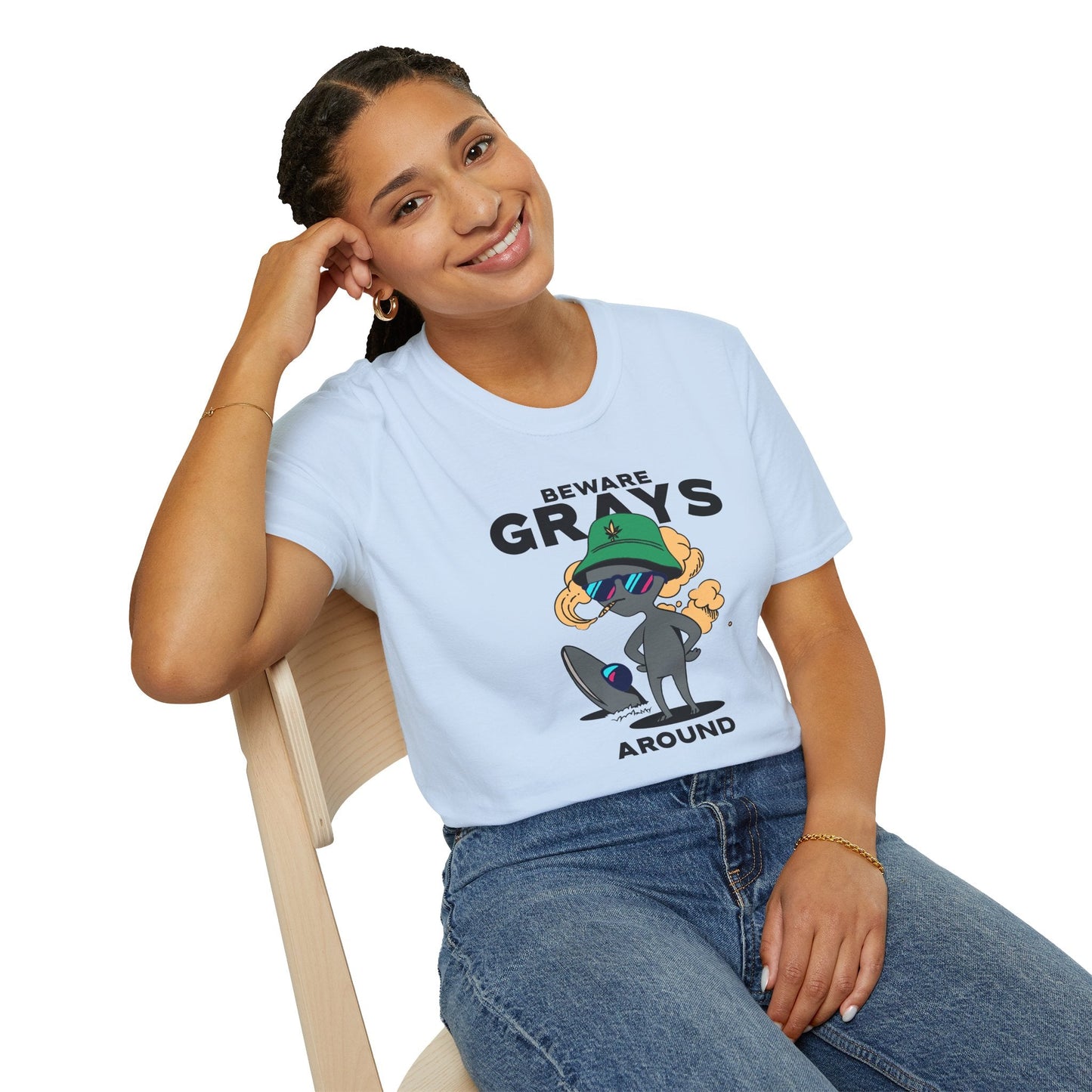 Funny Aliens UFO Graphic Unisex Cotton T-Shirt  18
