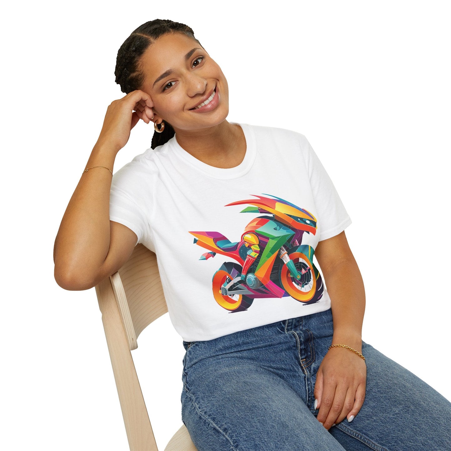 Bike Graphic Unisex Cotton Motorcycle Art Design Tee 5