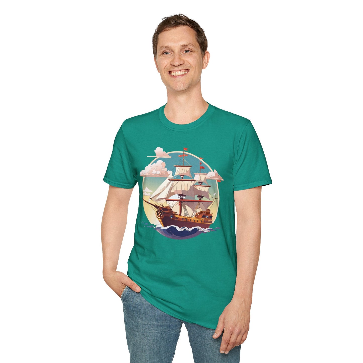 Unisex Ship T Shirts Frigate Vessel Tee Shirt Gildan Softstyle 64000 Cotton Comfort Premium Tee