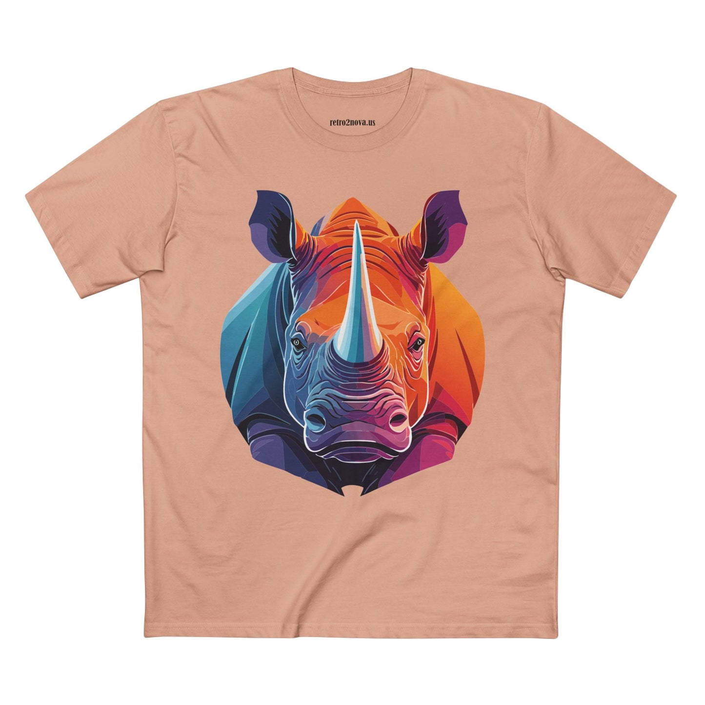 Rhino Animals Shirt Unisex Premium Cotton Tee With Original Art Design From Retro2Nova Art Collection