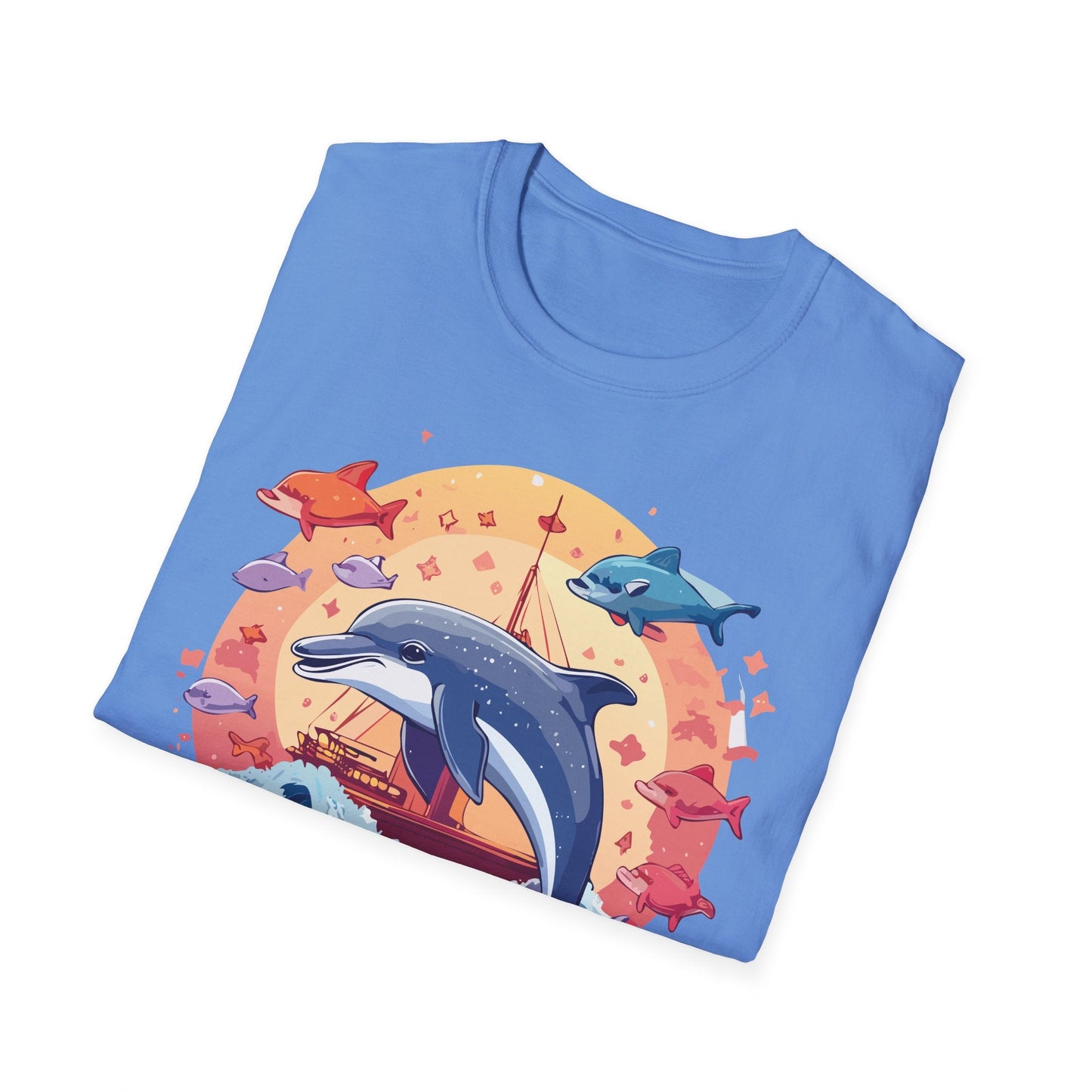Dolphin Shirt Unisex Softstyle Cotton Tee 100 Percent Ring Spun Lightweight Breathable