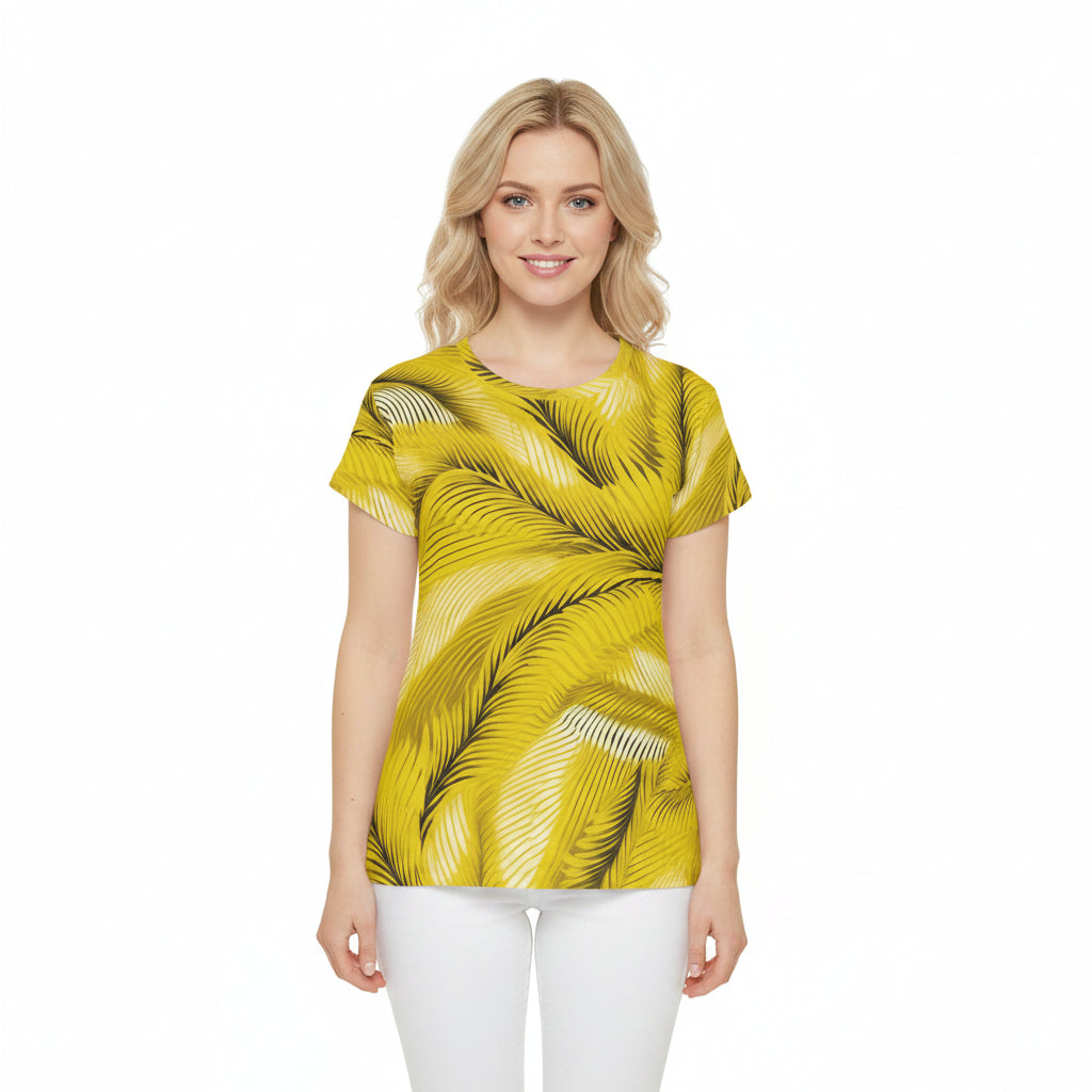Women Poly Span T-Shirt with Floral Print