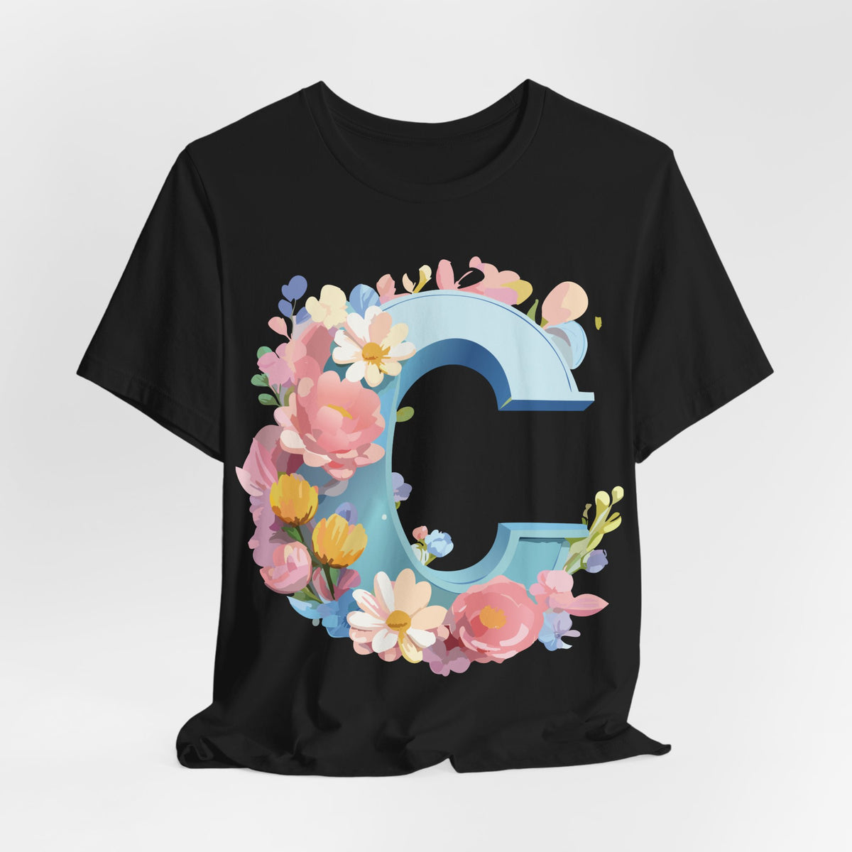 Letter C Graphic Unisex Cotton Bella+Canvas Tee with Art Letter Design
