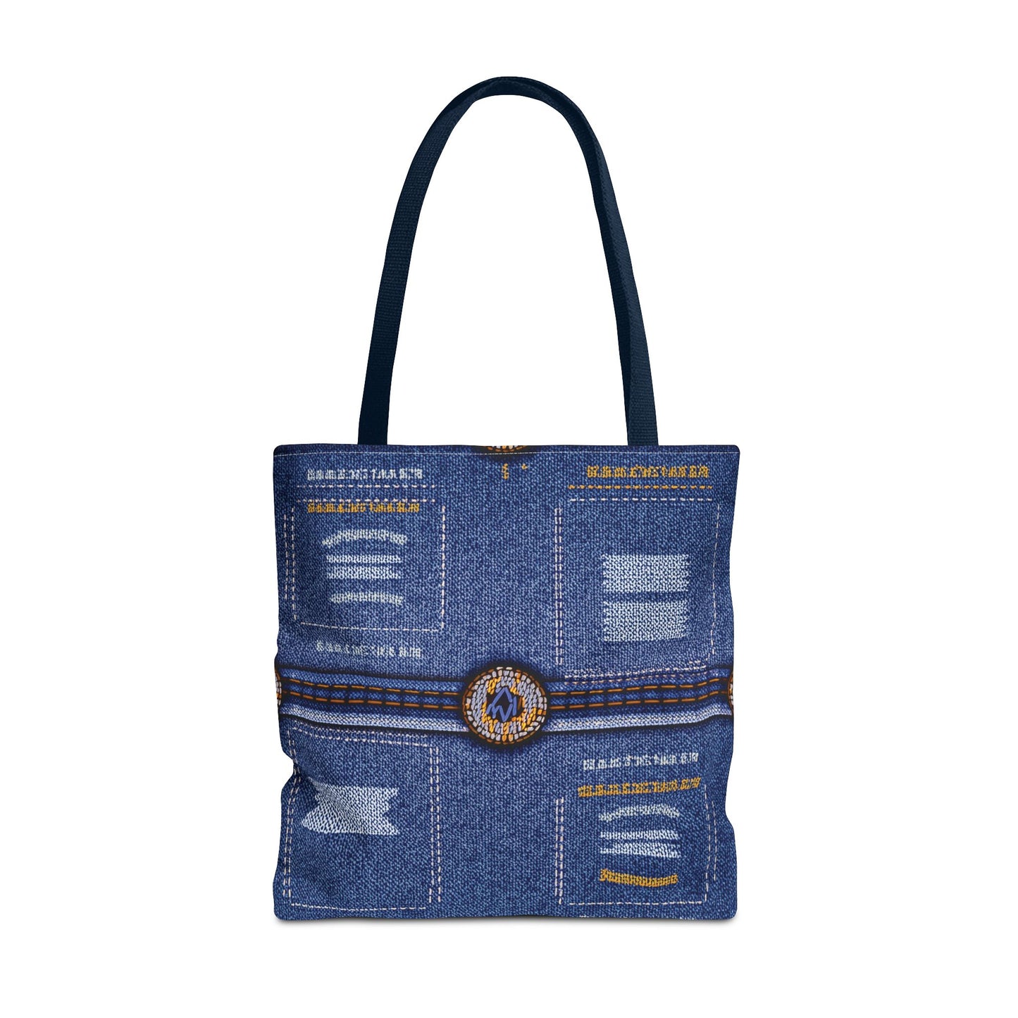 Denim Fabric Imitation Print Unisex Canvas Bag Poly Spun 3 Sizes Tote Bag 136