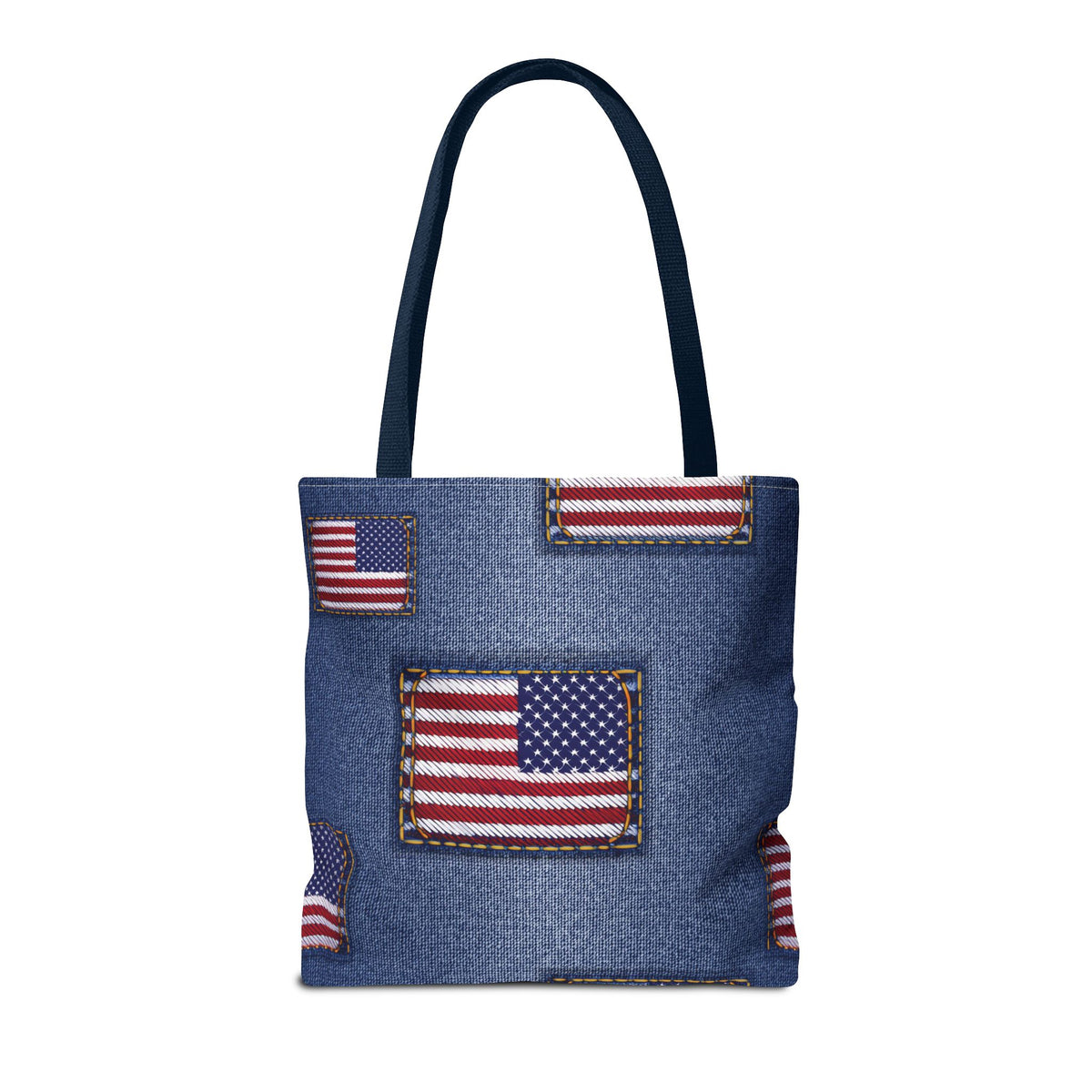 4th of July Graphic Denim Fabric Imitation Print Unisex Canvas Bag Poly Spun 3 Sizes Tote Bag 200-14