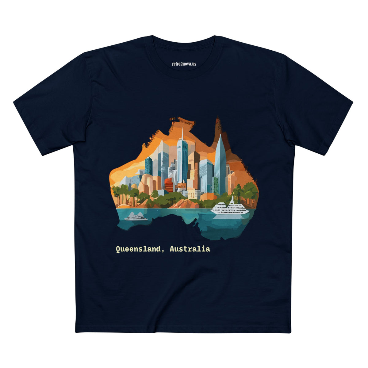 Queensland Australia skyline Tee | Australia map cityscape shirt