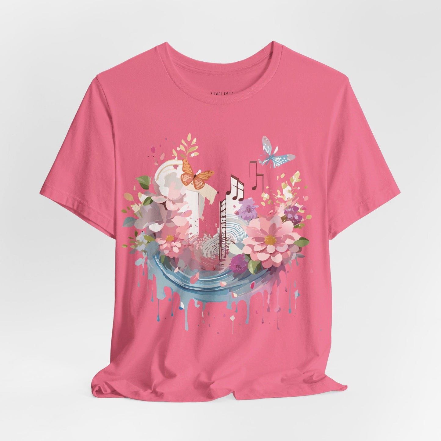 Music Graphic Unisex 100 Cotton Vintage Art with Musical Elements Tee 122