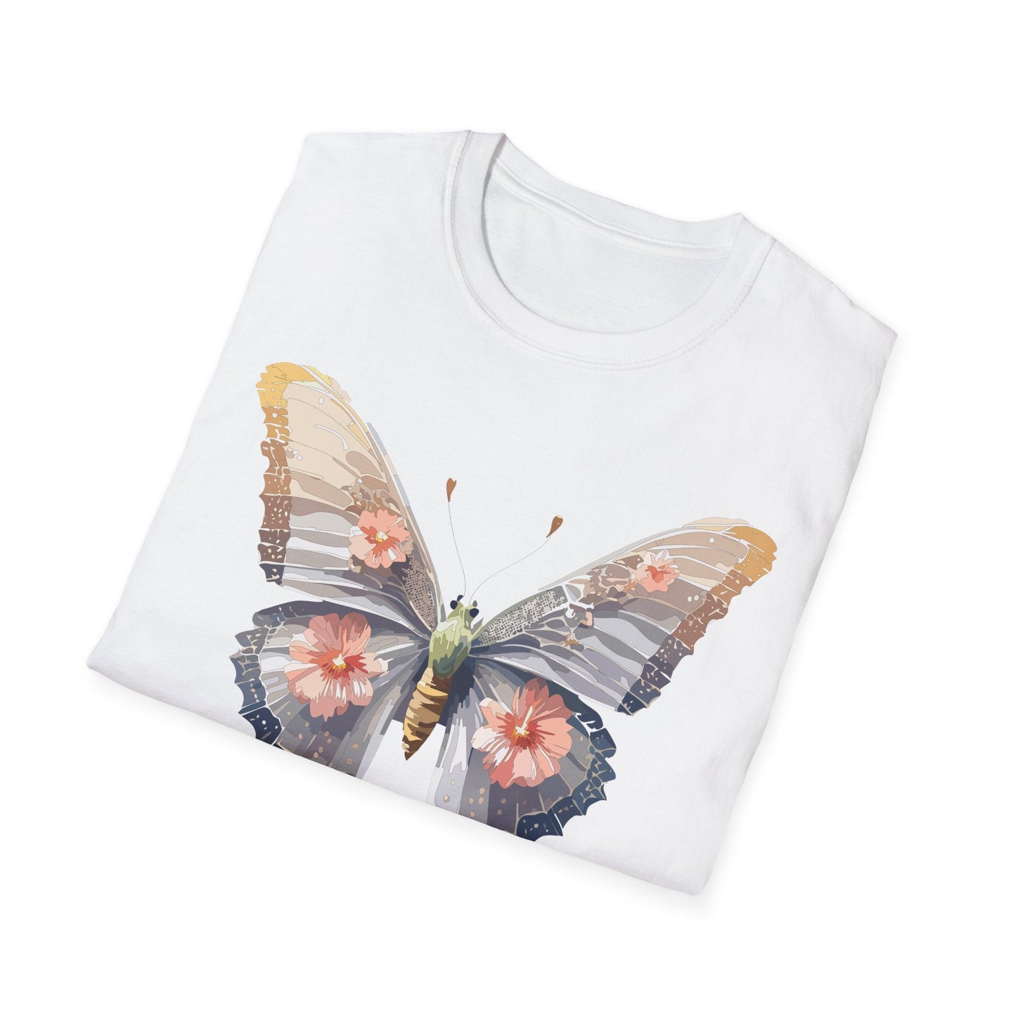 Butterfly T Shirt Unisex Monarch Design Gildan Softstyle 64000 100 Percent Ring Spun Cotton