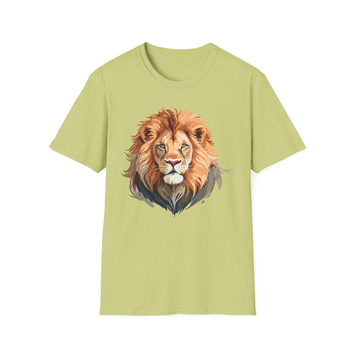 Majestic Lion Portrait T-Shirt | Realistic Watercolor Animal Tee