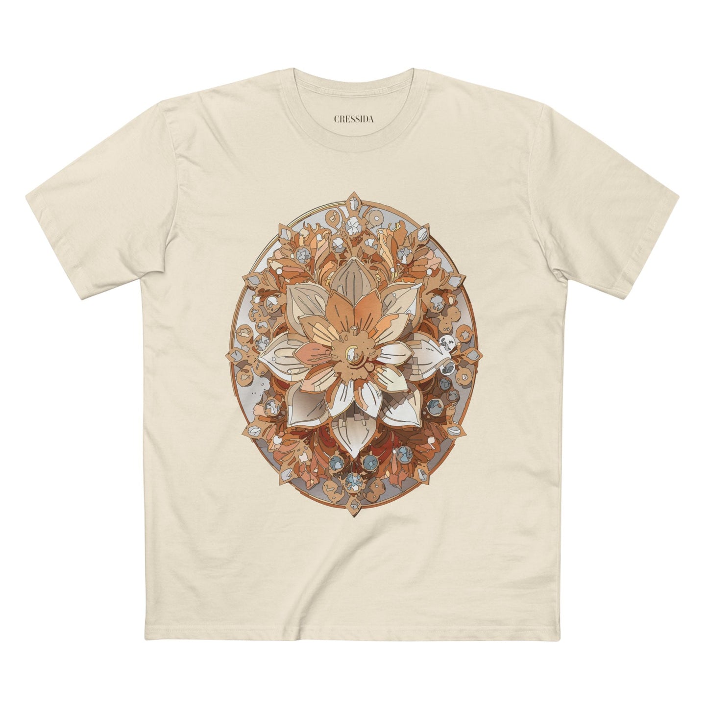 Floral Graphic T-Shirt Unisex 100 Cotton Art Design with Antique Flowers Tee 13