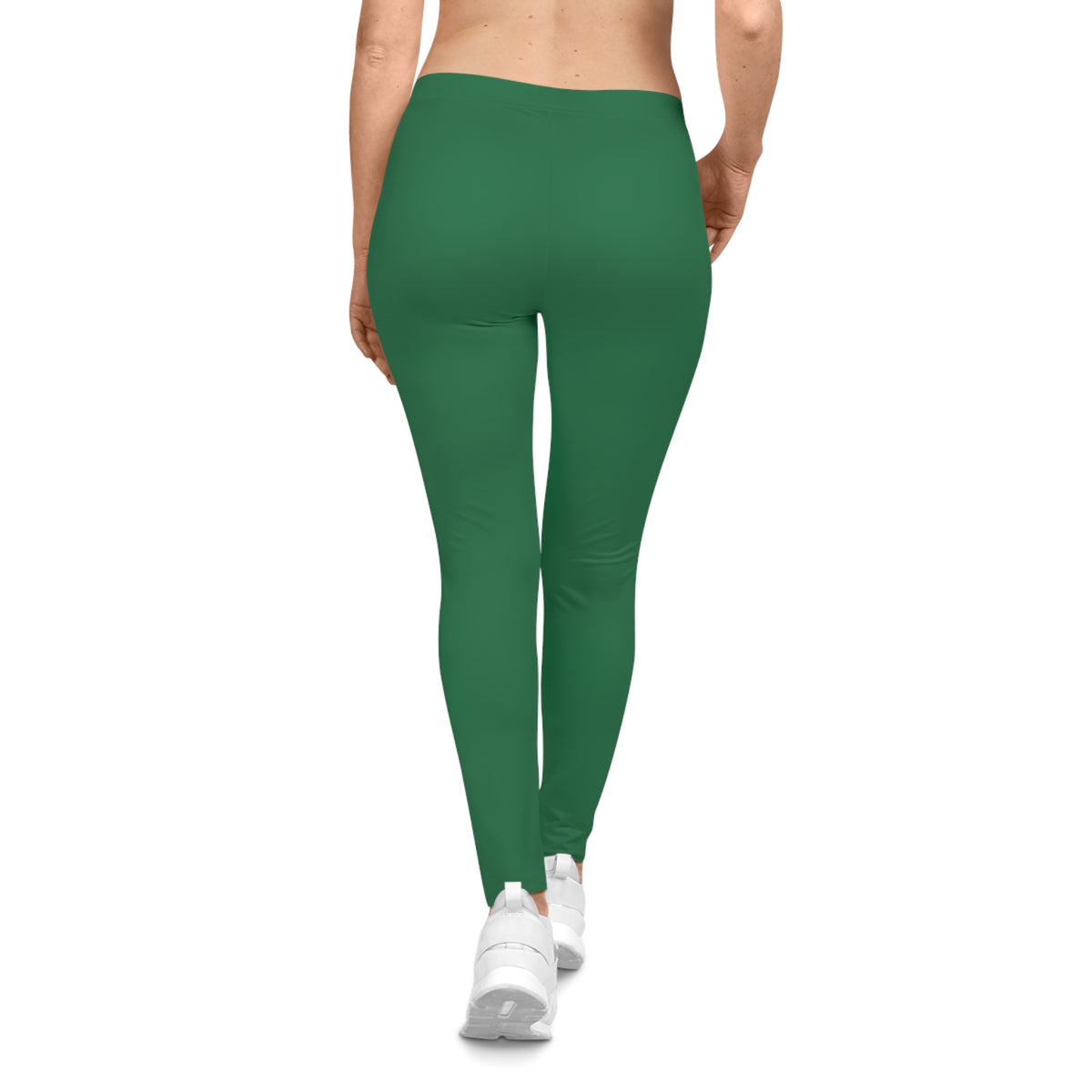 Turf Green Color Women's Poly-Span Casual Leggings XS-2XL