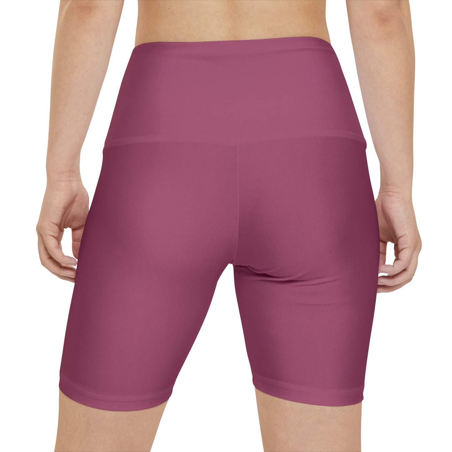 Rosewood Rose Women's Workout Shorts — Solid High-Waist Biker Shorts for Exercise & Everyday Wear