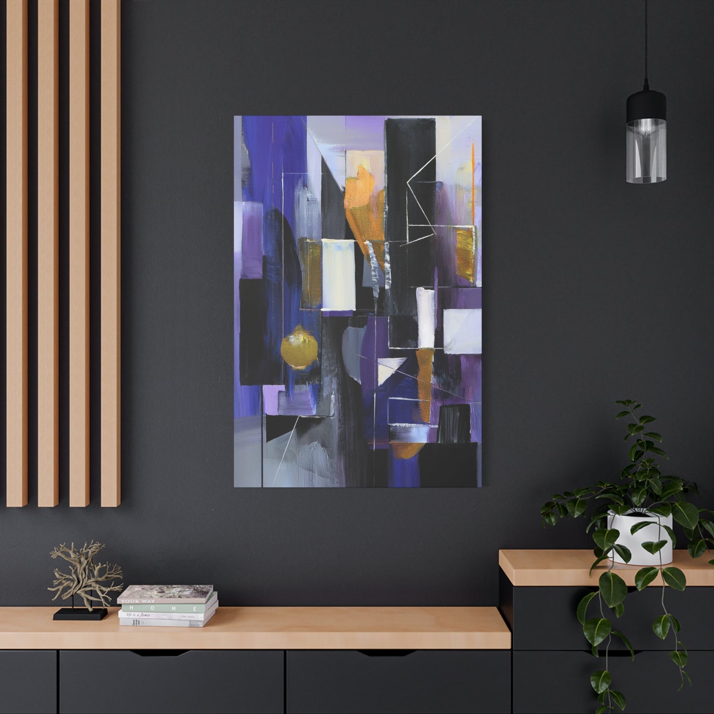 Purple Abstract Painting Print Canvas 20x24,20x30,24x30, 24x32,24x36,30x40, 32x48,36x48,40x60 Pine-Wood Inner Frame ABS-31