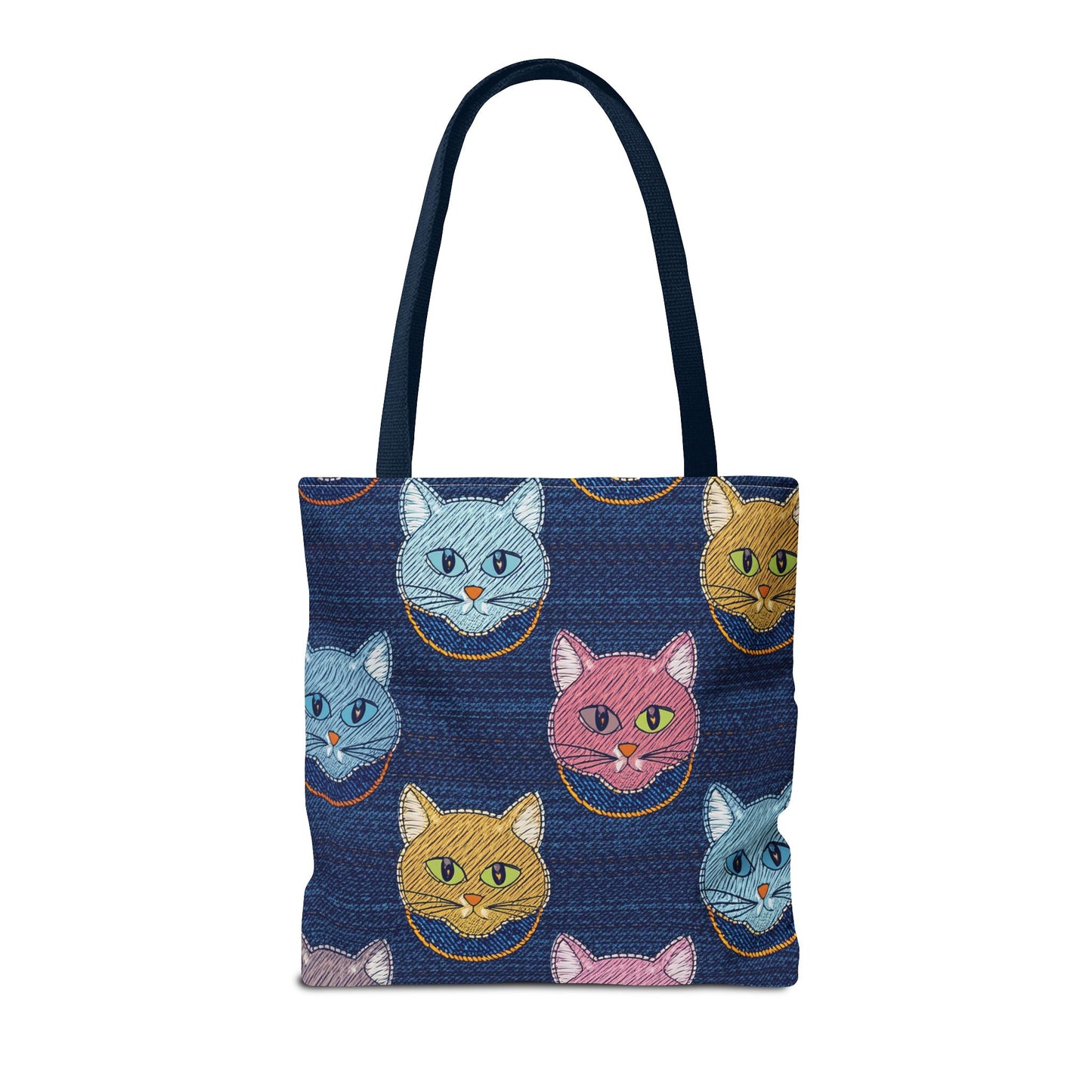 Denim Fabric Imitation Print Unisex Canvas Bag Poly Spun 3 Sizes Tote Bag 190-2