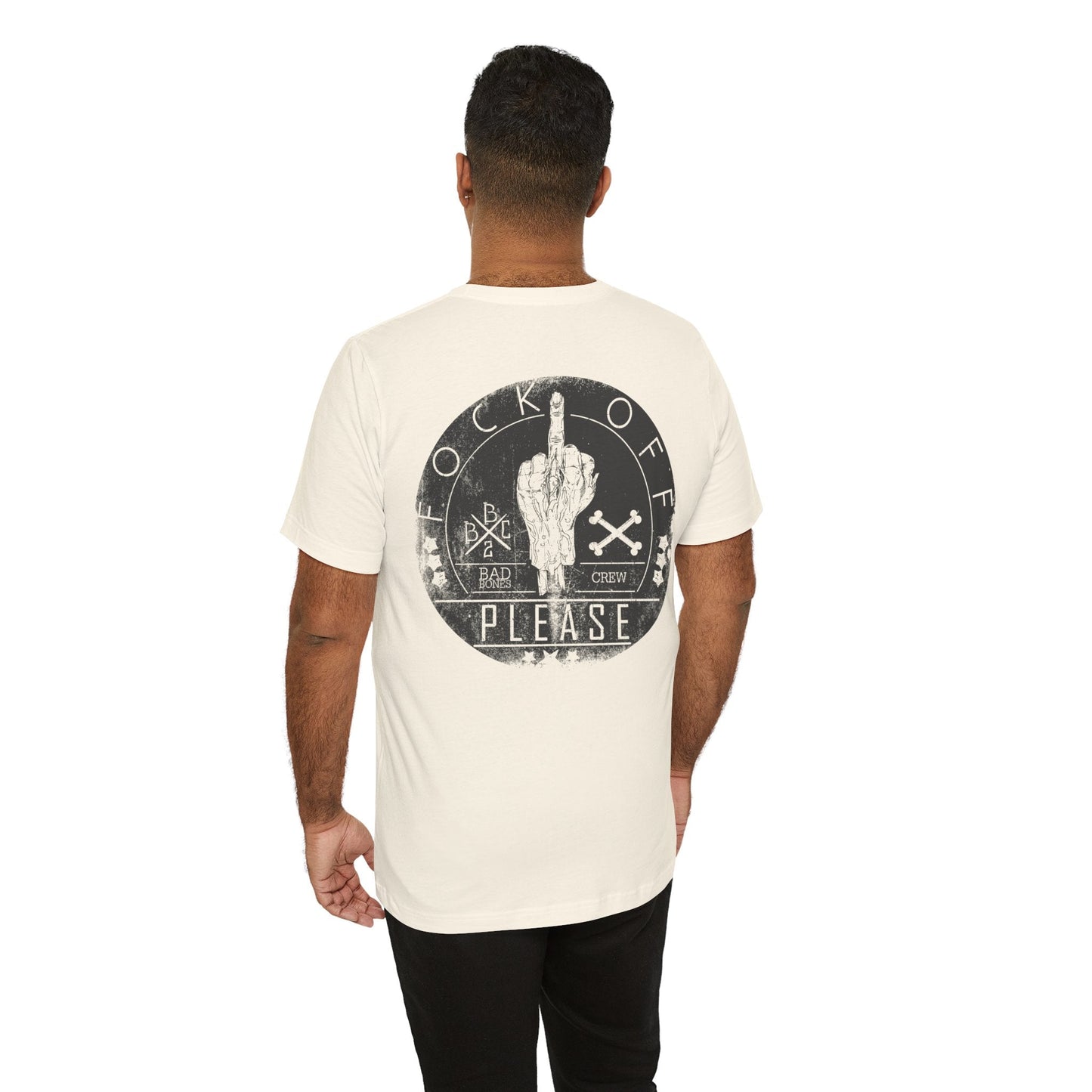 Middle Finger Skull Graphic Design Unisex Cotton T-Shirt A-11