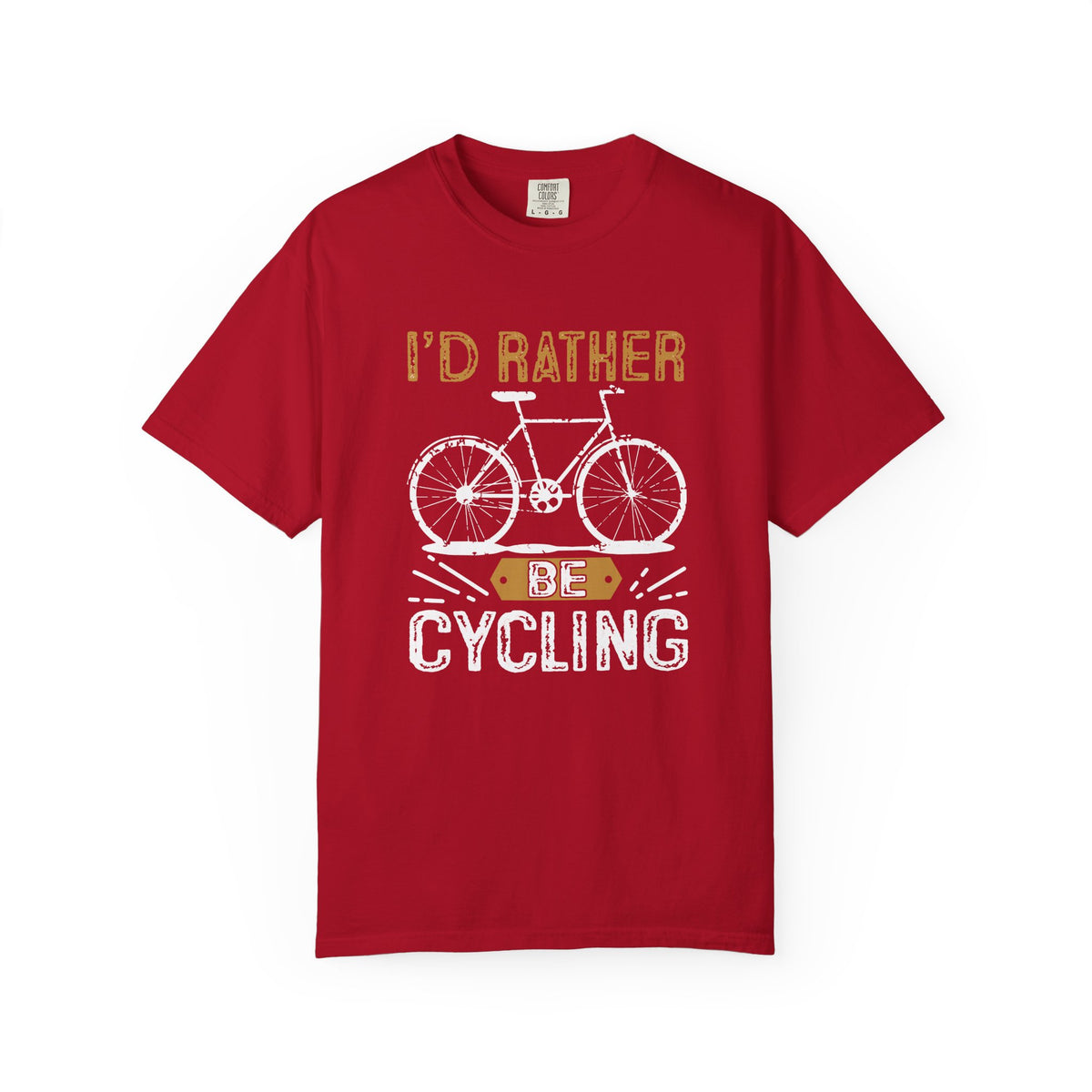 Id Rather Be Cycling Bicycle Graphic Unisex Comfort Colors Garment-Dyed Heavyweight 100 Cotton Art Design T-Shirt w58