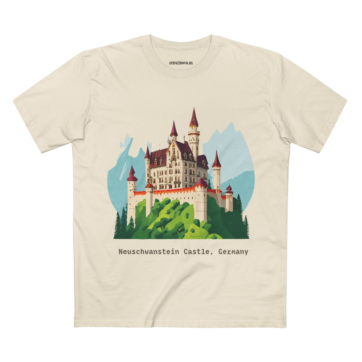 Neuschwanstein Castle Illustration T-Shirt | Germany Travel Souvenir