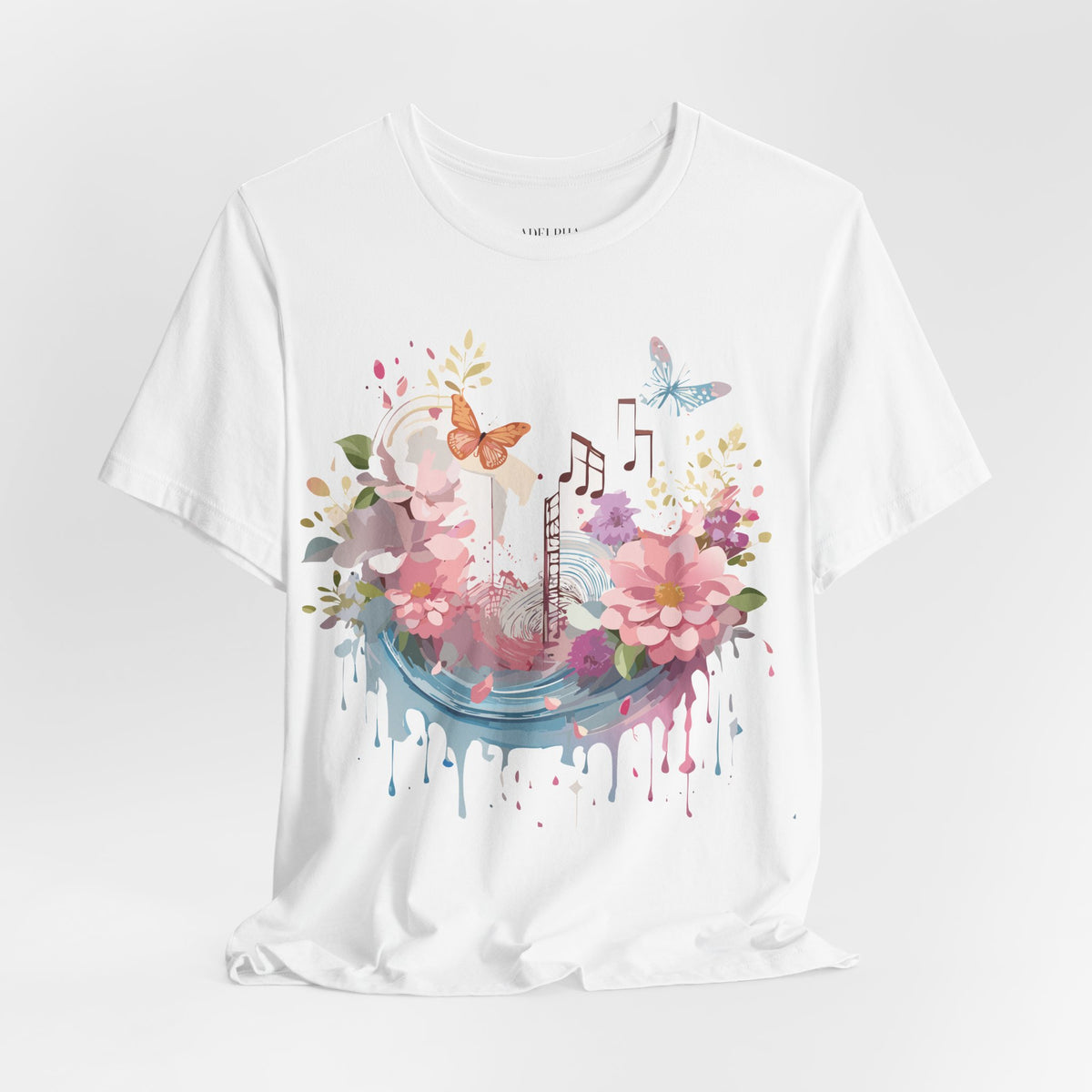 Music Graphic Unisex Cotton Bella+Canvas Tee with Art Design n162