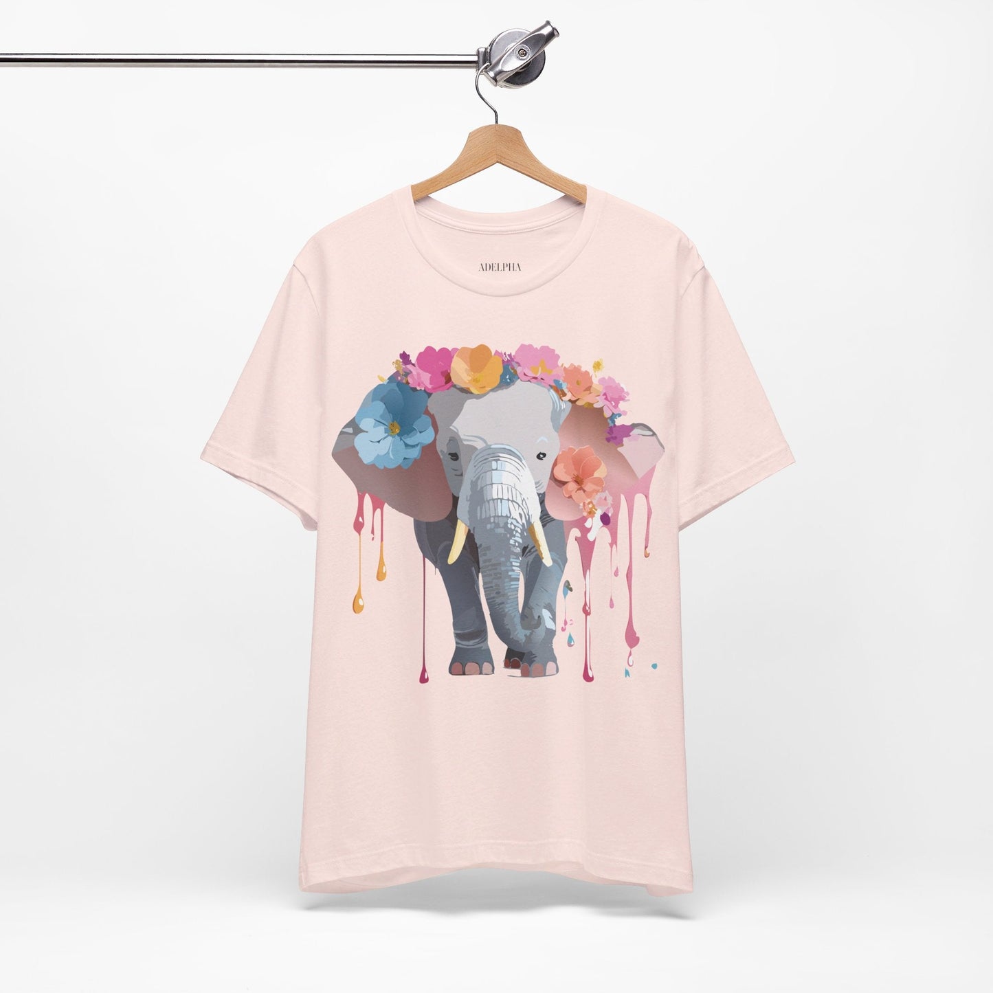 Adelpha Elephant Graphic Tee Unisex Short Sleeve Jersey Shirt With Vintage Artwork