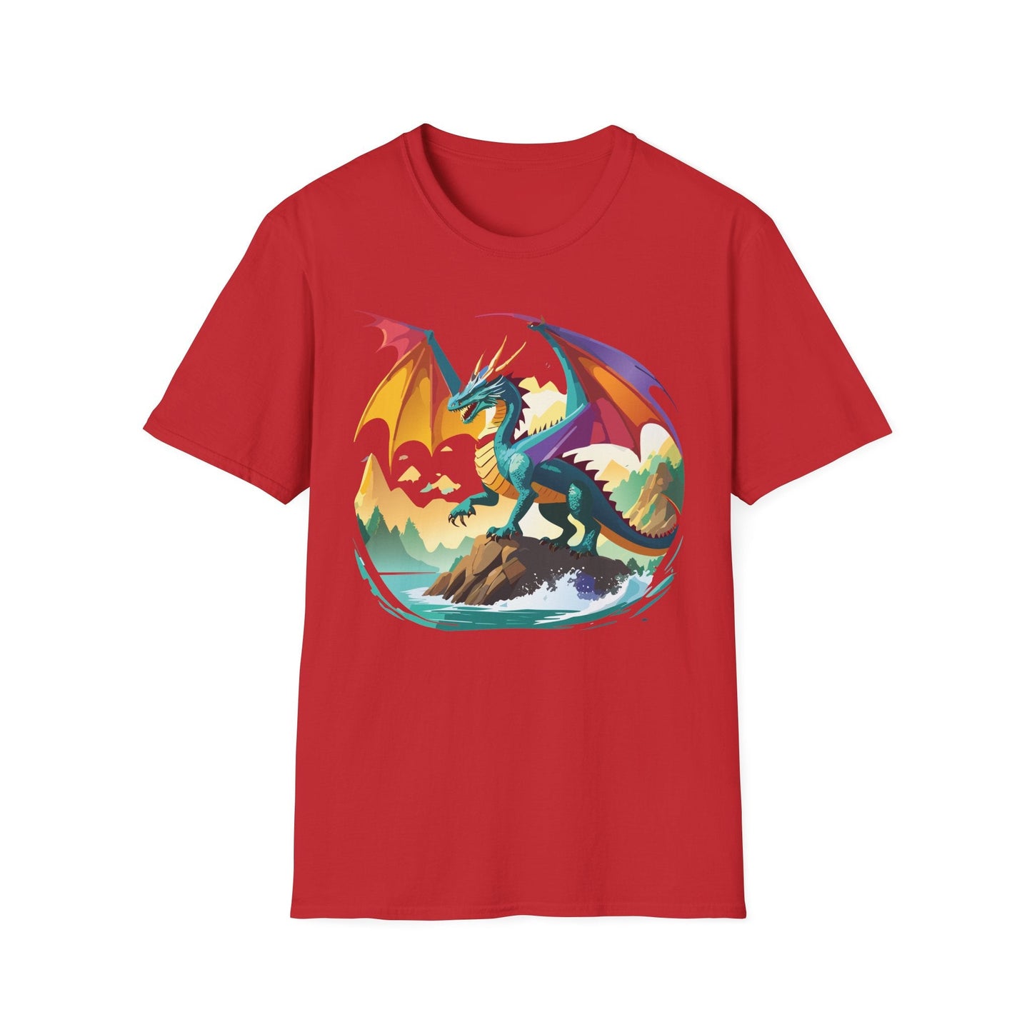 Dragon T Shirt Unisex Dragon Shirt Animal Design Softstyle Tee 100 Percent Cotton