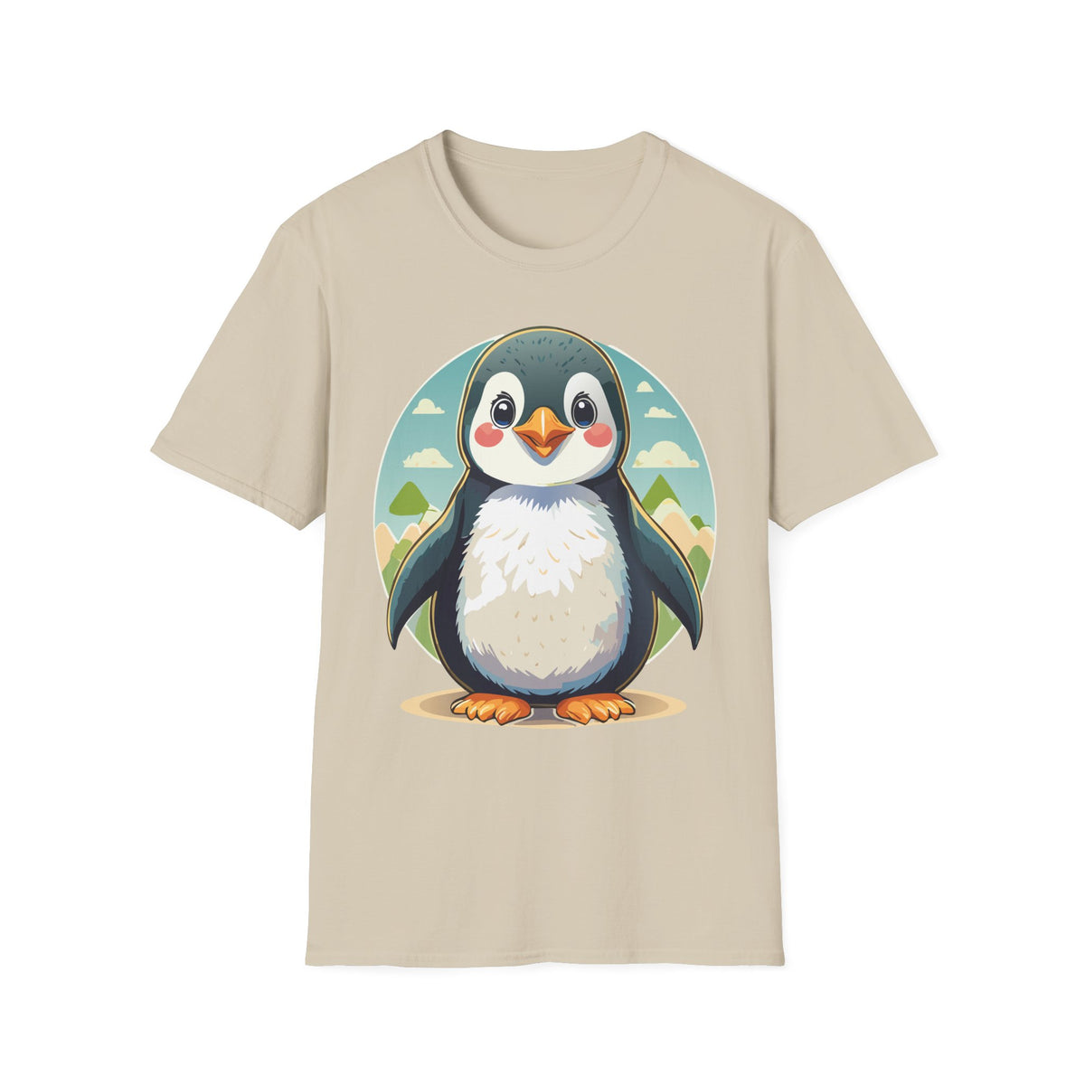 Cute Cartoon Penguin T-Shirt | Cute Penguin Illustration Tee, Winter Animal Shirt