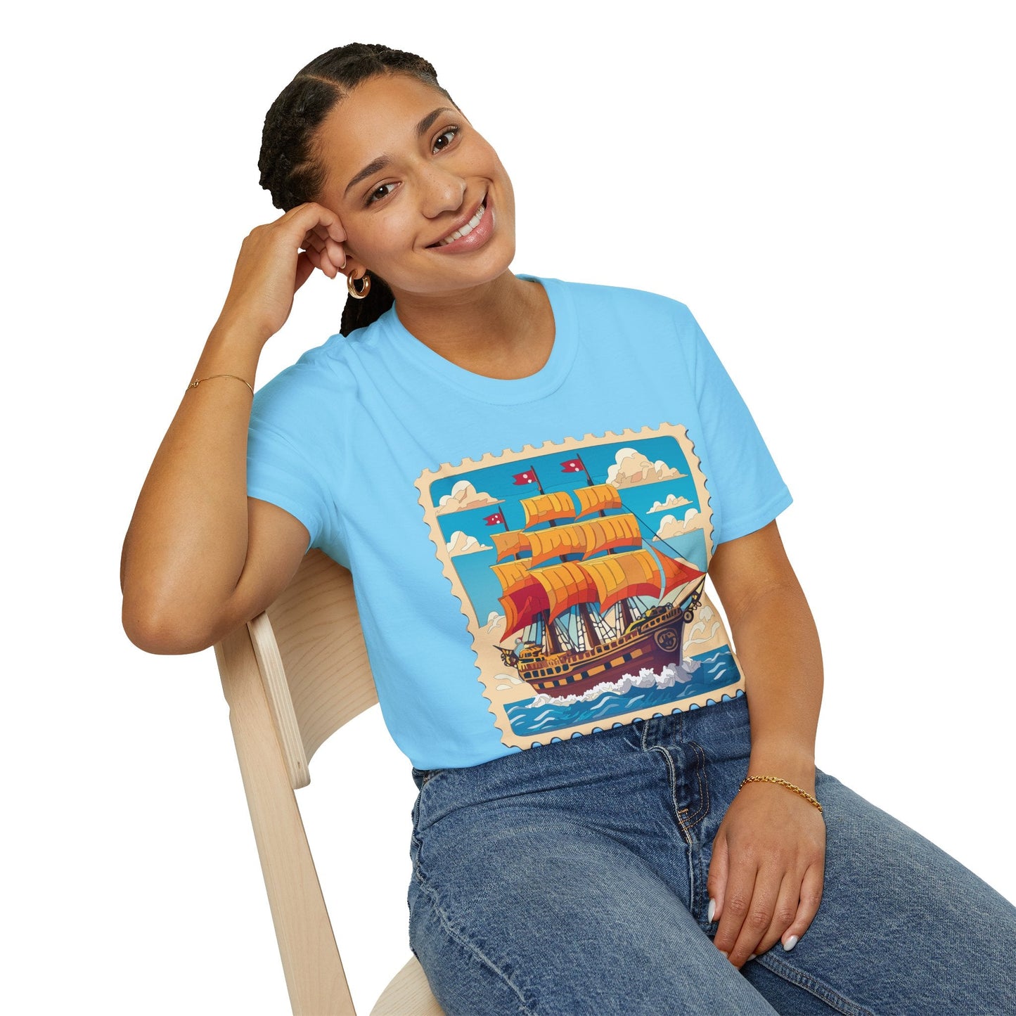 Unisex Softstyle Frigate Ship T Shirt 100 Percent Ring Spun Cotton Gildan 64000 Tee