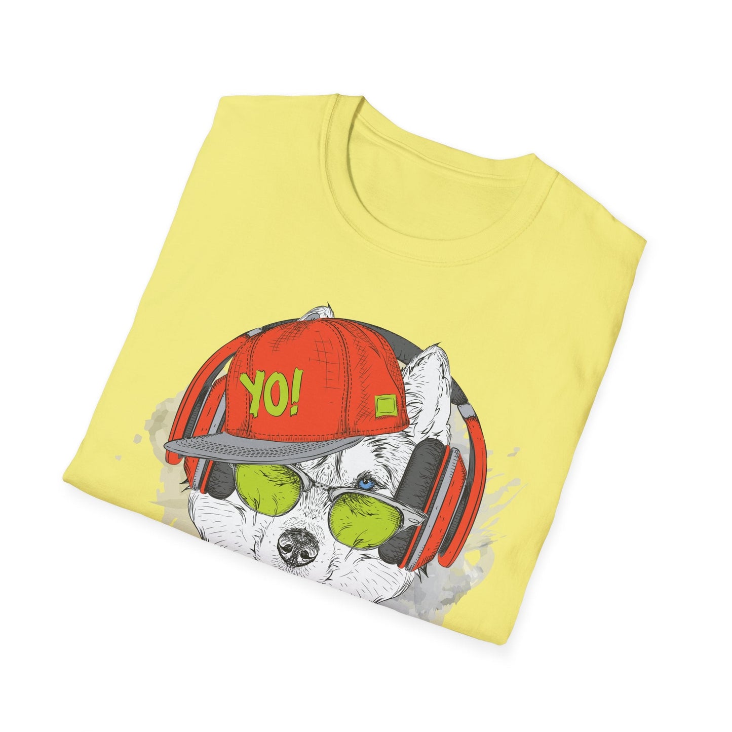 Unisex Music Animals Short Sleeve T Shirt With Headphones For Music Lovers Gildan 64000