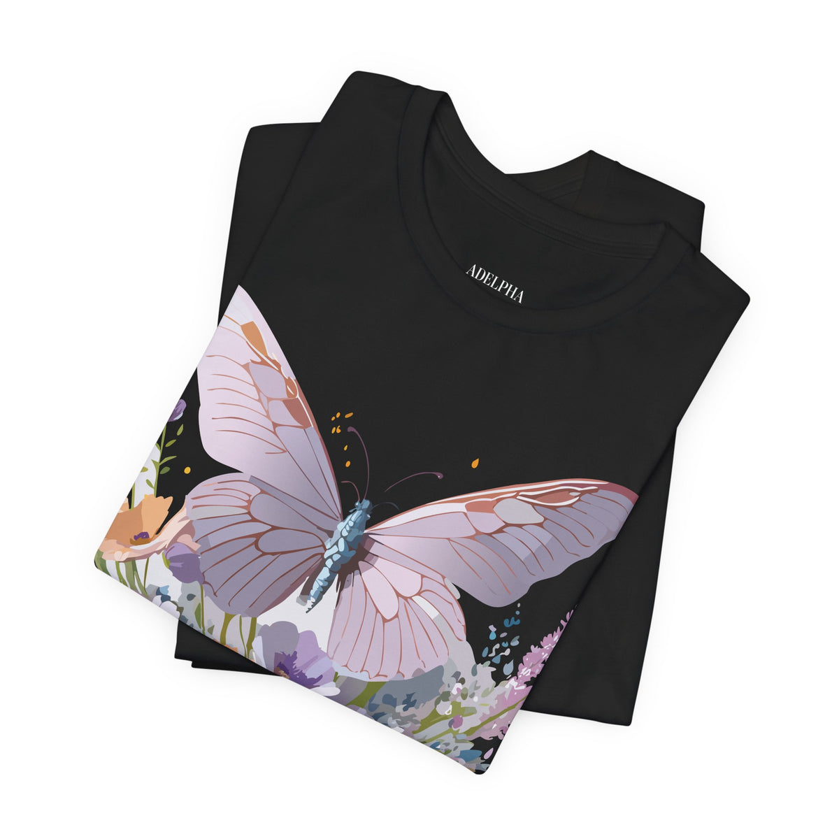 Butterfly Graphic Unisex Cotton Bella+Canvas Tee with Art Design n50
