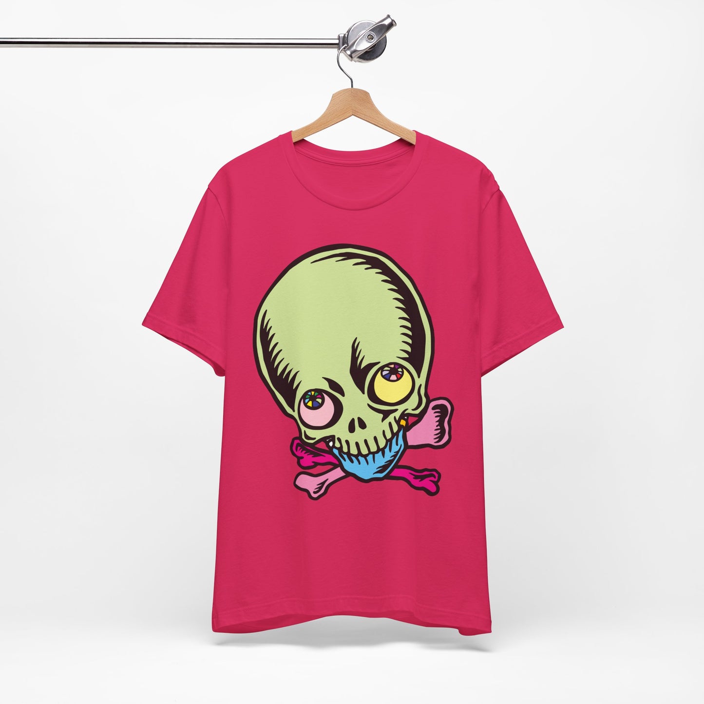Lt Green Skull Graphic Design Tee, Skull Shirt, Vintage Tees, Art Design T-Shirt, Vintage Graphic Tee, Art Shirts with Skulls