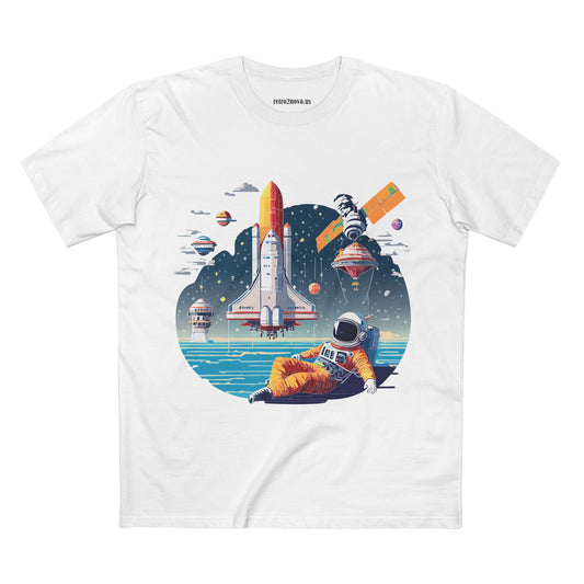 Cosmos Astronaut Graphic Tee Staple Unisex 100 Cotton Tee Shirt - CS-35