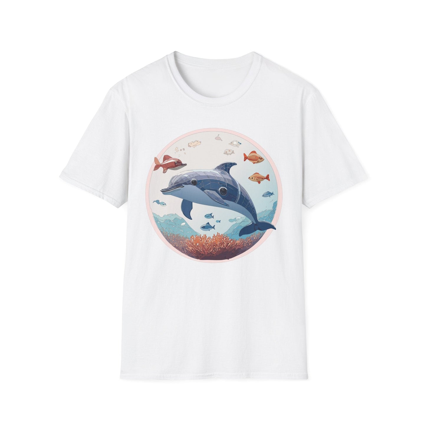 Dolphin Shirt Unisex Softstyle Tee One Hundred Percent Ring Spun Cotton Lightweight Comfort
