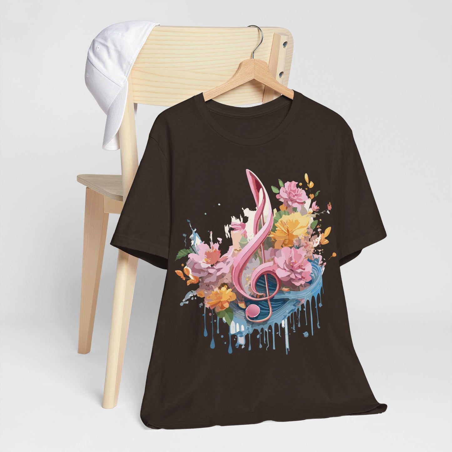 Music Graphic Unisex 100 Cotton Vintage Art with Musical Elements Tee 139