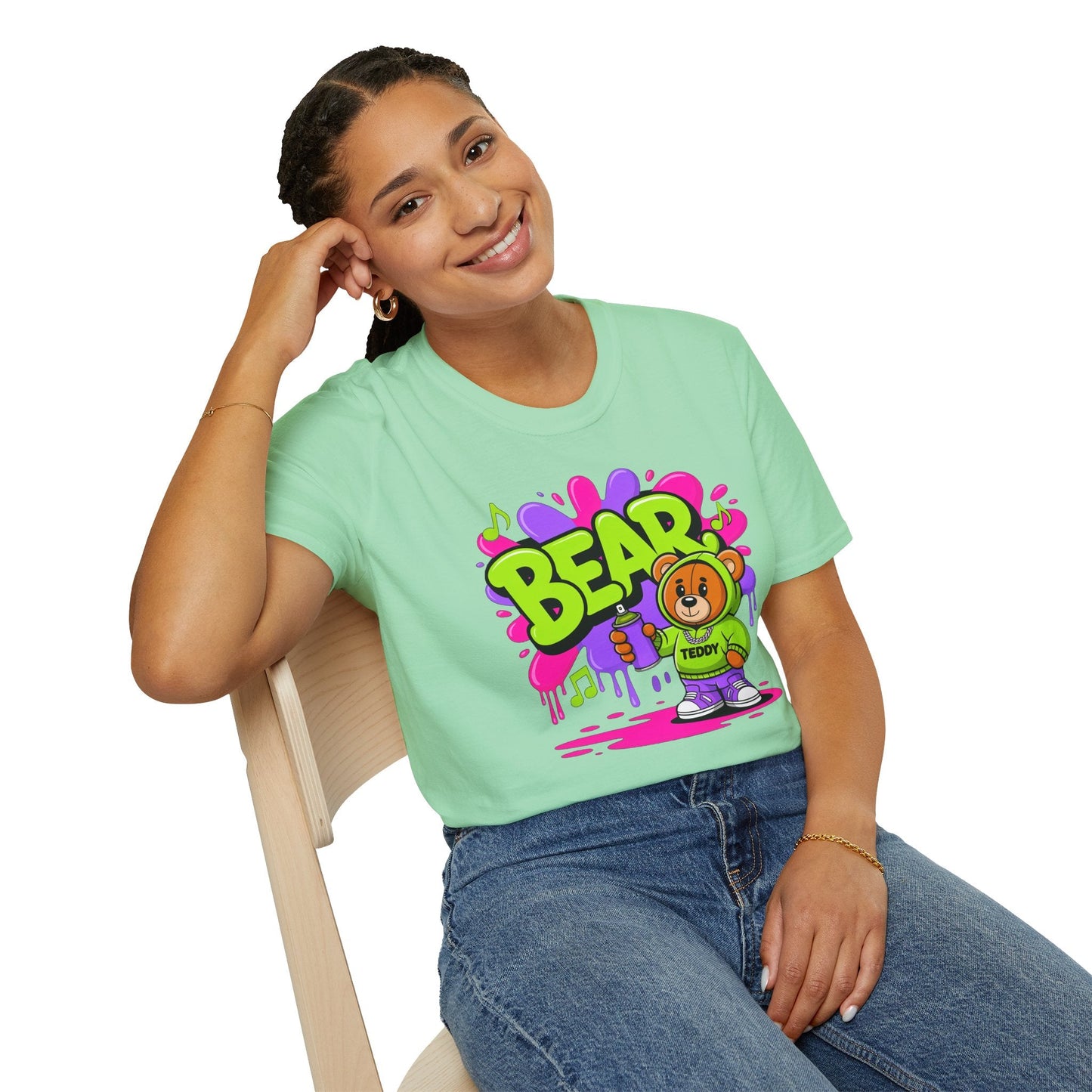 Funny Cartoon Animals T Shirt Unisex Graphic Tee Animation Softstyle Gildan 64000 Ring Spun Cotton