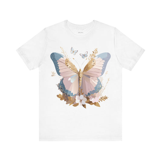 Butterfly Graphic Unisex Cotton Bella+Canvas Tee with Art Design n04