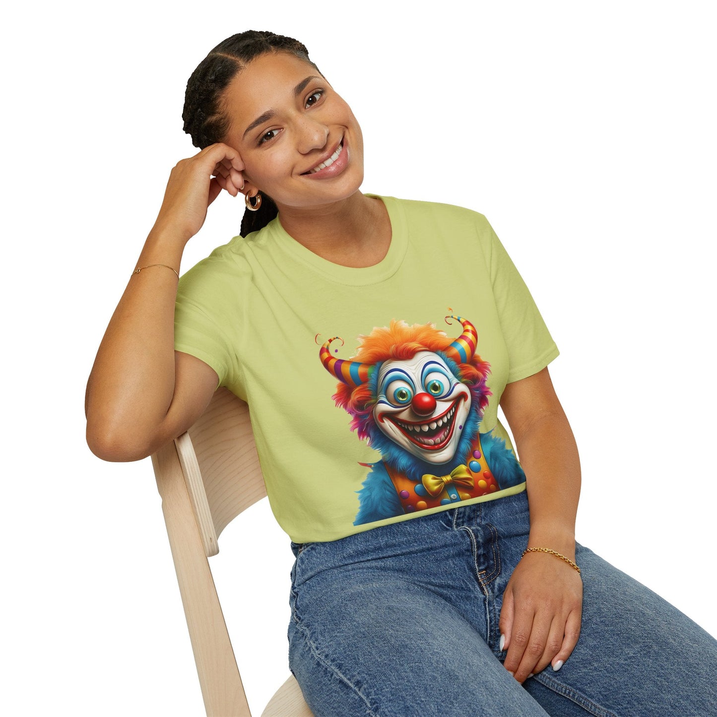 Unisex Clown Shirt Circus Tee Funny Man Shirt Scary Man Shirt Gildan Softstyle 64000