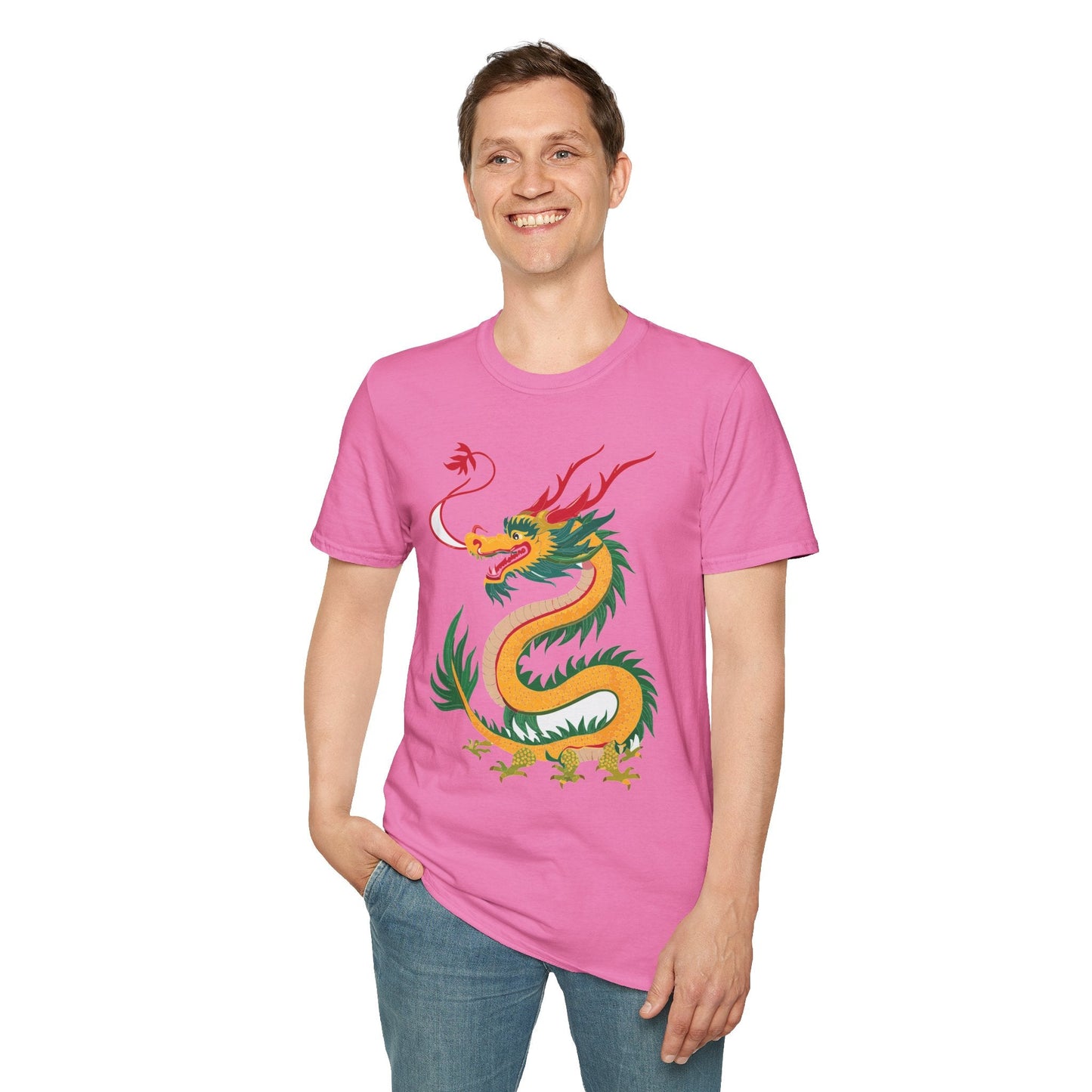 Dragon Graphic Unisex Cotton Softstyle Art Design Tee With Animals 7