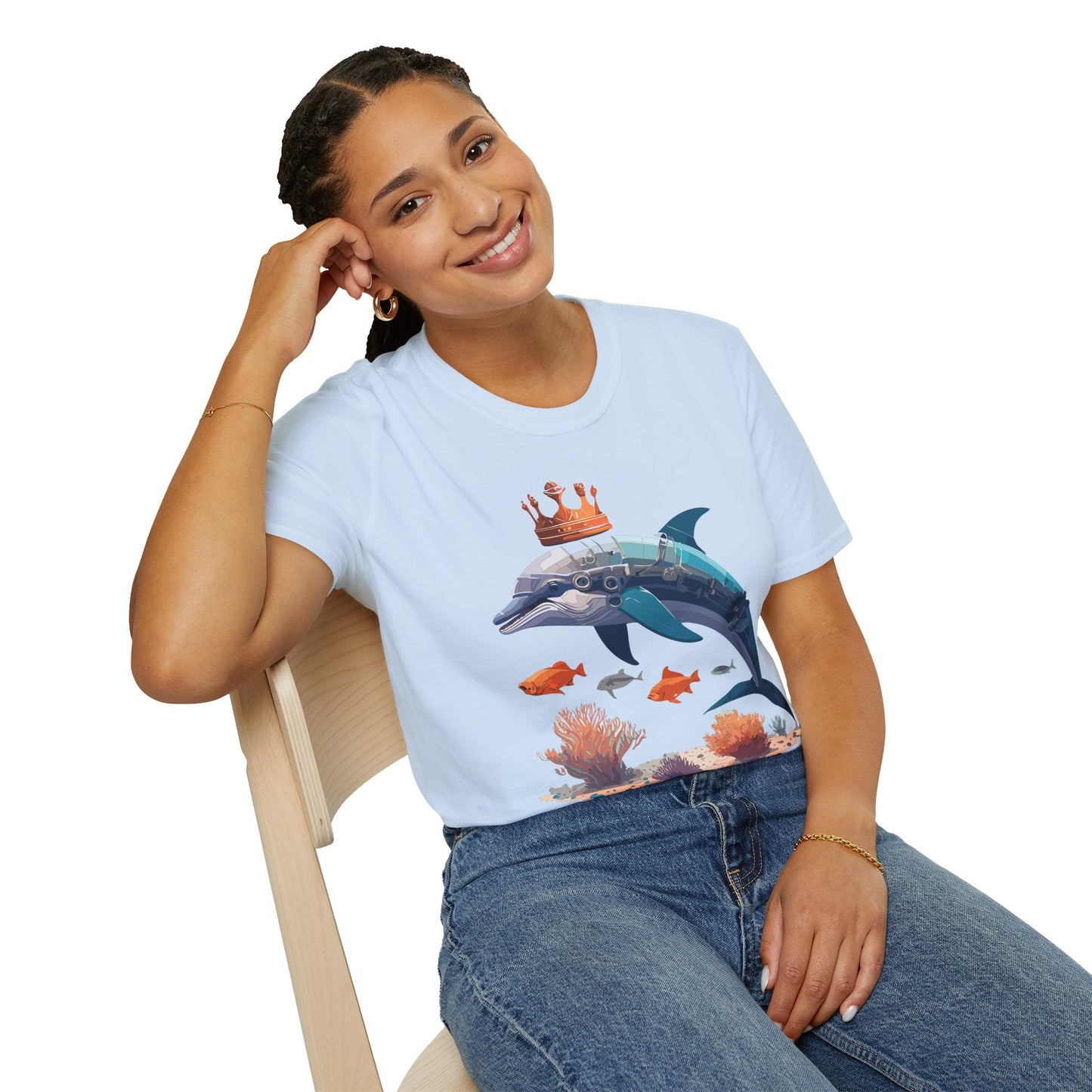 Dolphin Shirt Unisex Softstyle Short Sleeve Tee Gildan 64000 100 Percent Ring Spun Cotton