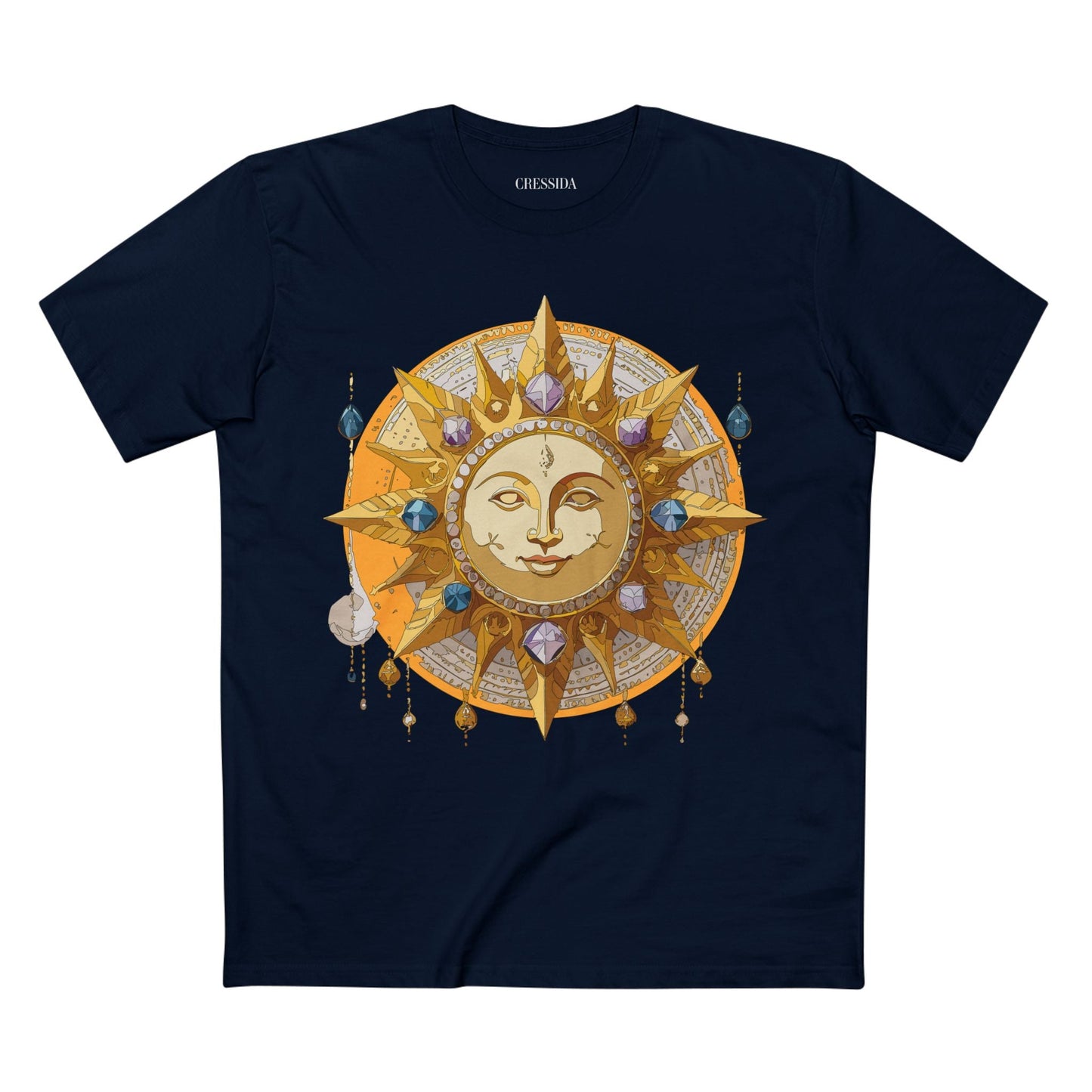 Gold Sun Graphic Unisex 100 Cotton T-Shirt with Golden Art Design 3