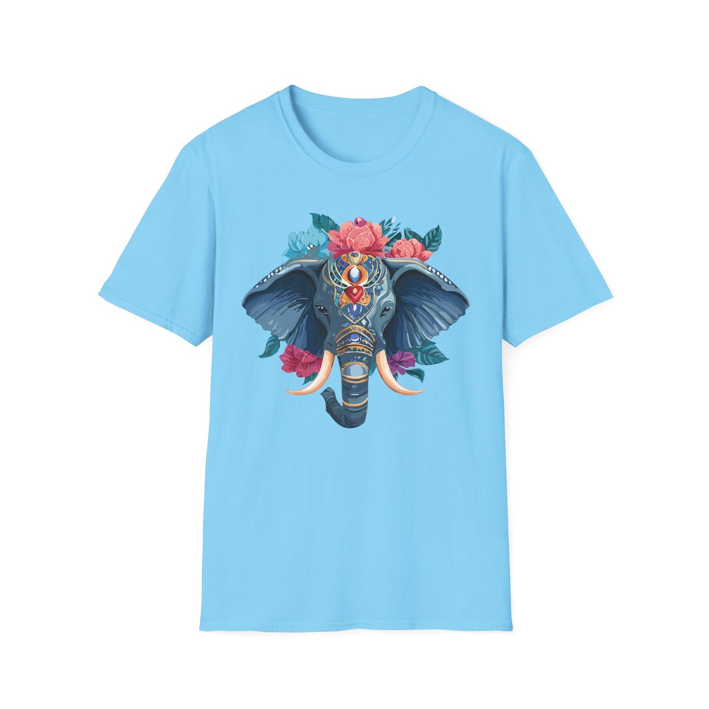 Elephant T Shirt Unisex Softstyle Tee Gildan 64000 100 Percent Ring Spun Cotton Fabric