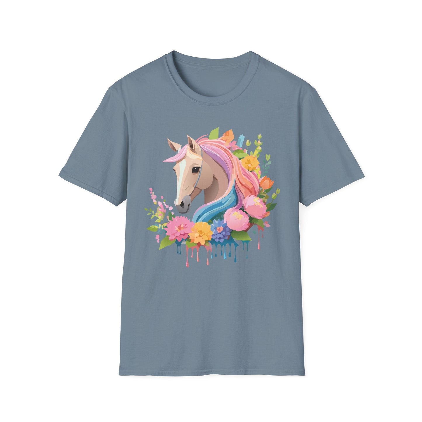Unisex Horse Shirt Soft Cotton Tee With Animal Artwork Gildan Softstyle