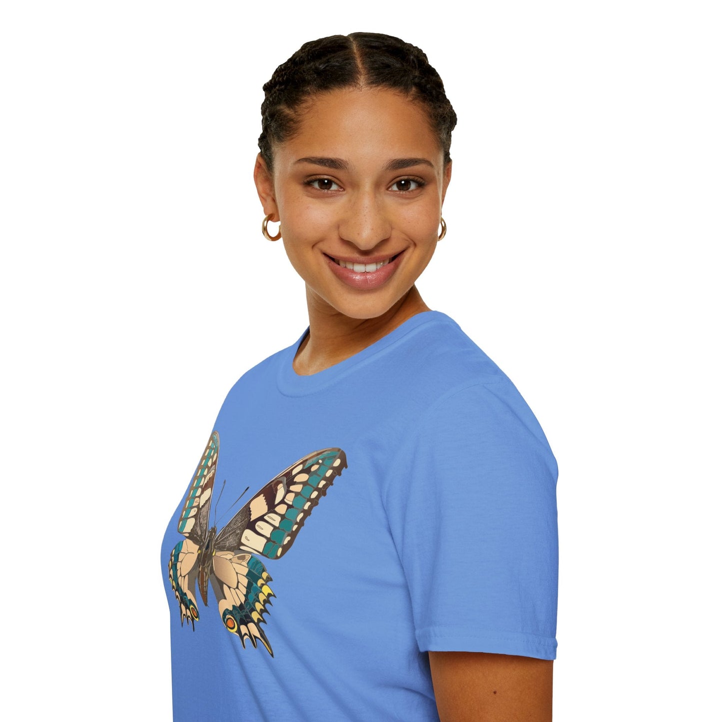 Unisex Butterfly T Shirt Softstyle 64000 Ring Spun Cotton Lightweight Tee Breathable Everyday Comfort