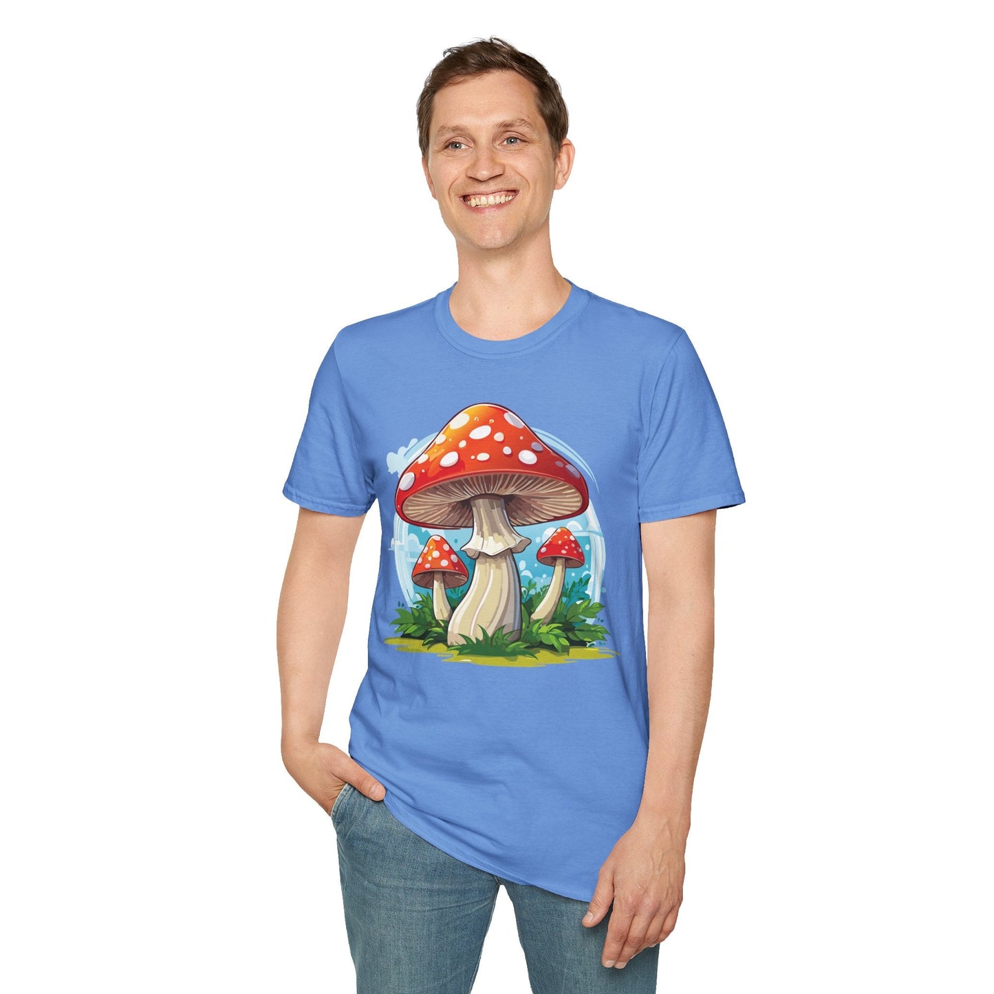 Mashroom Tee Shirt Unisex Funny Mashroom Design 100 Percent Cotton Softstyle Tee