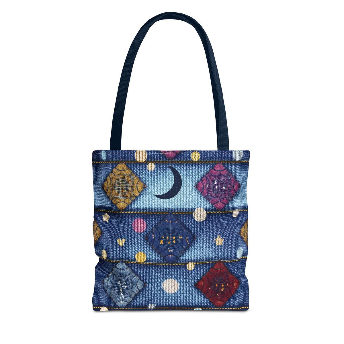 Denim Fabric Imitation Print Unisex Canvas Bag Poly Spun 3 Sizes Tote Bag 183