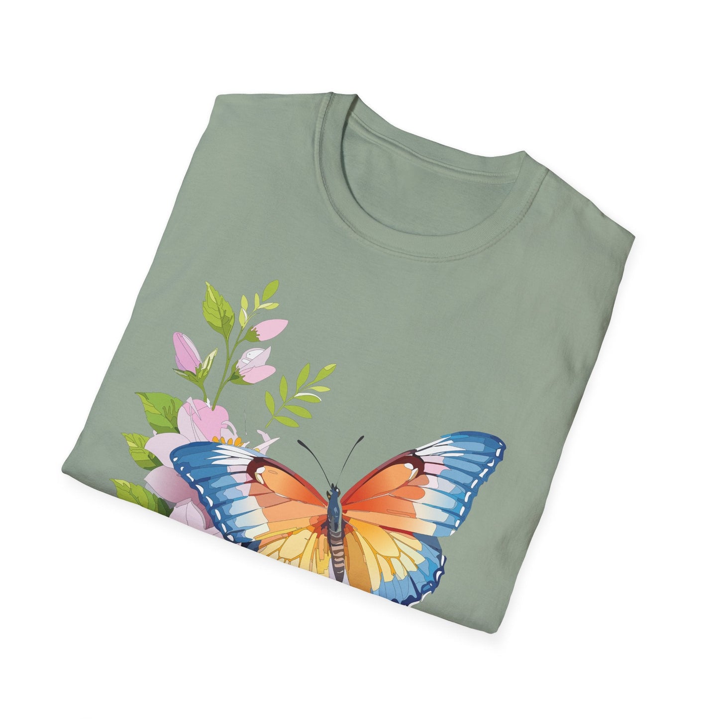 Butterfly T Shirt Unisex Monarch Design Gildan Softstyle 64000 Ring Spun Cotton Tee