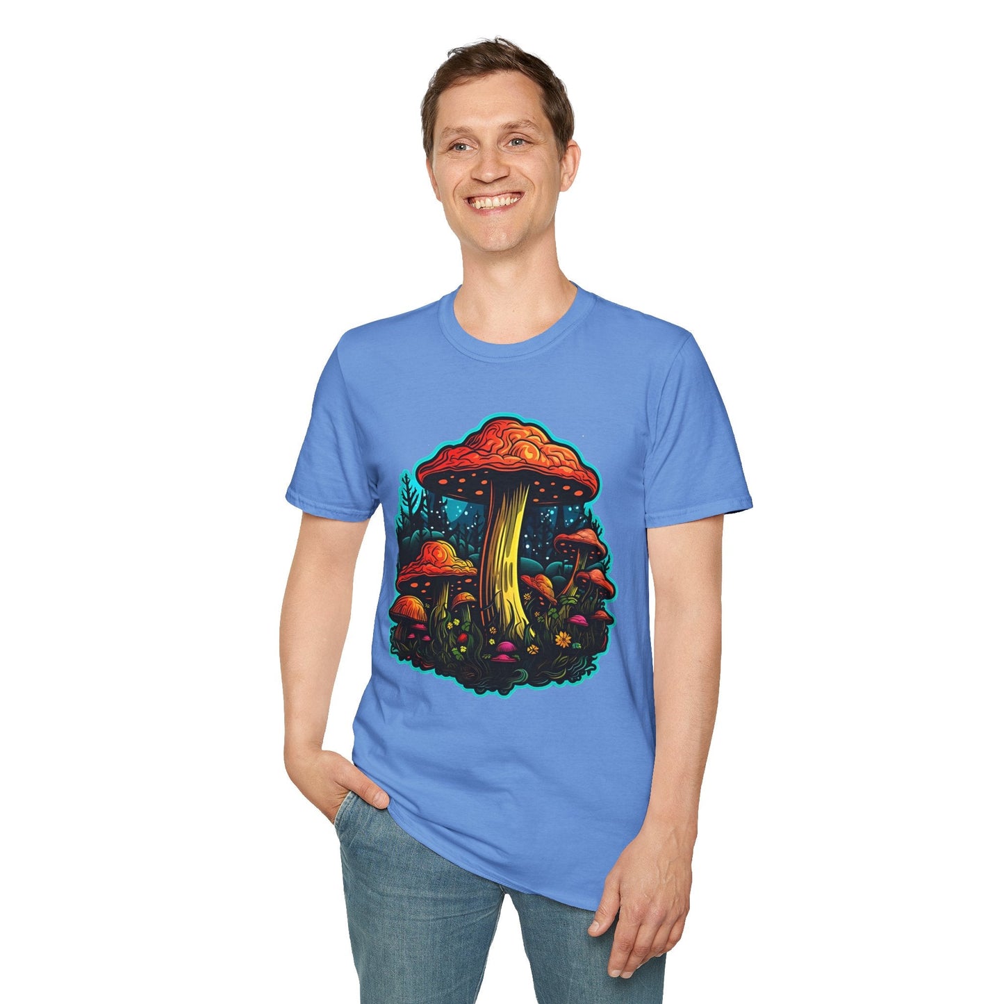 Mashroom Tee Shirt Unisex Softstyle 64000 With Funny Mashroom Fungus Graphic Design