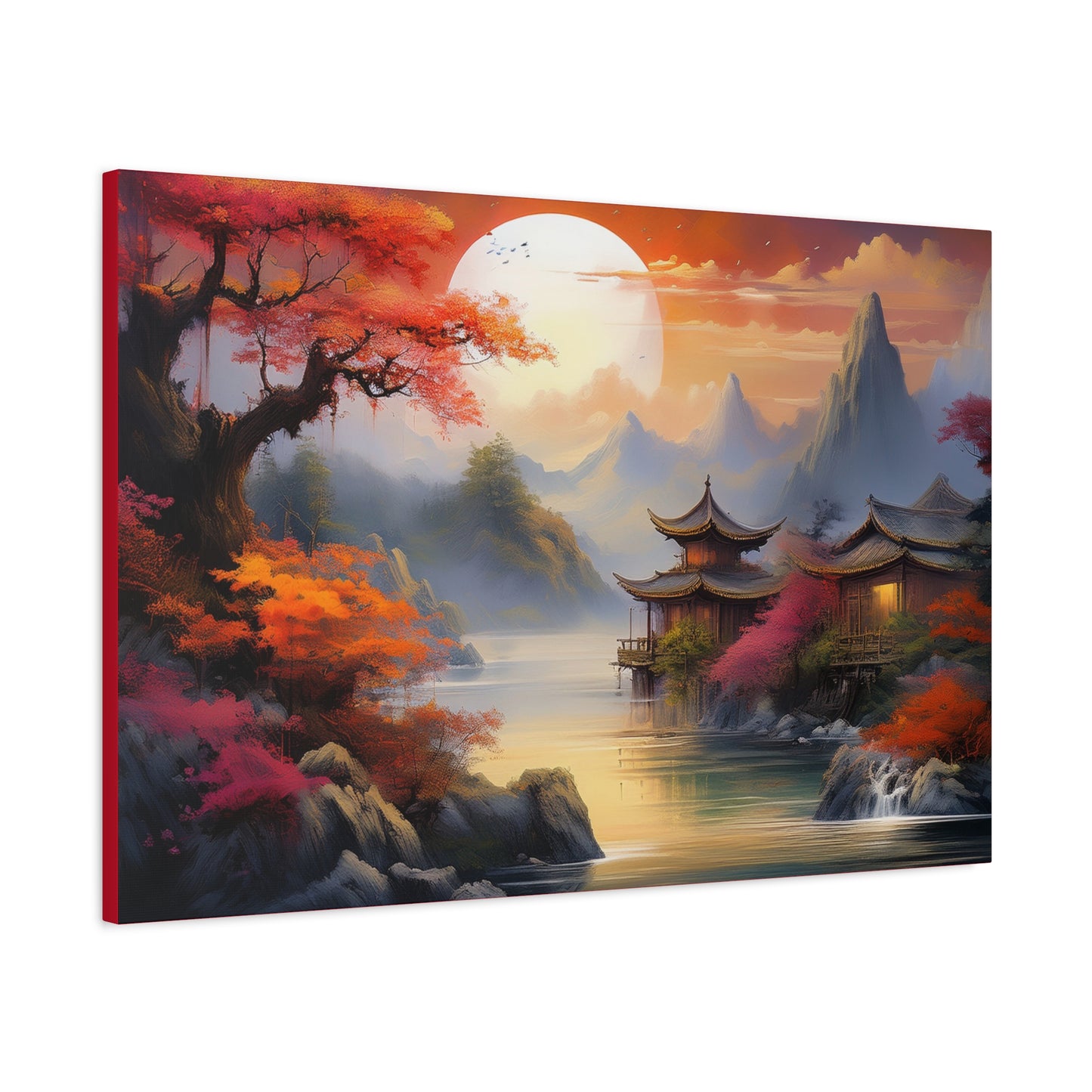 Japanese Painting Print Canvas 24x16, 30x20, 36x24, 48x32, 60x40, Bright Latex Inks Pine-Wood Inner Frame JPN-13